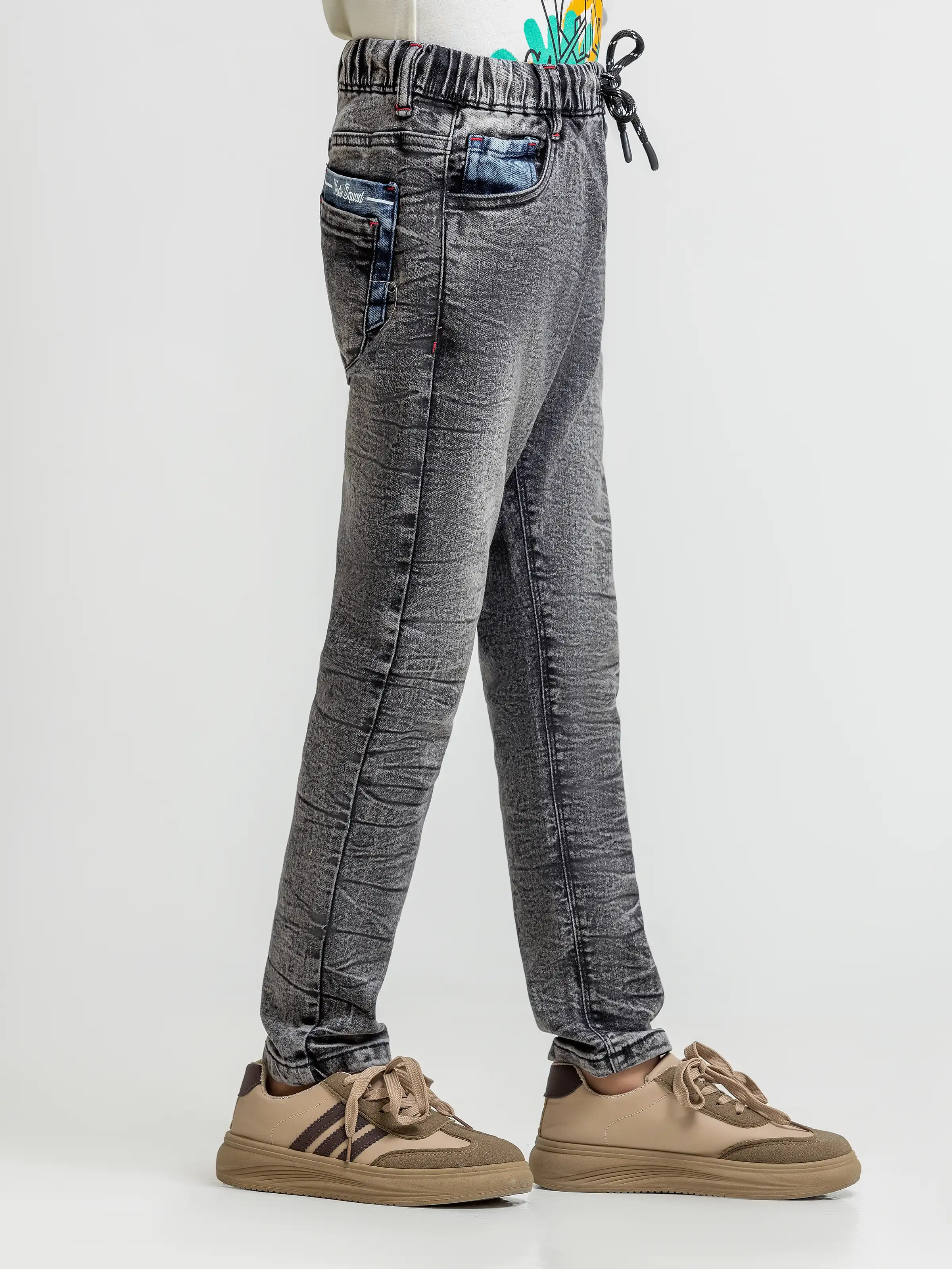 Boy's Dark Grey Denim Pant - EBBDP6-009 - Image 3