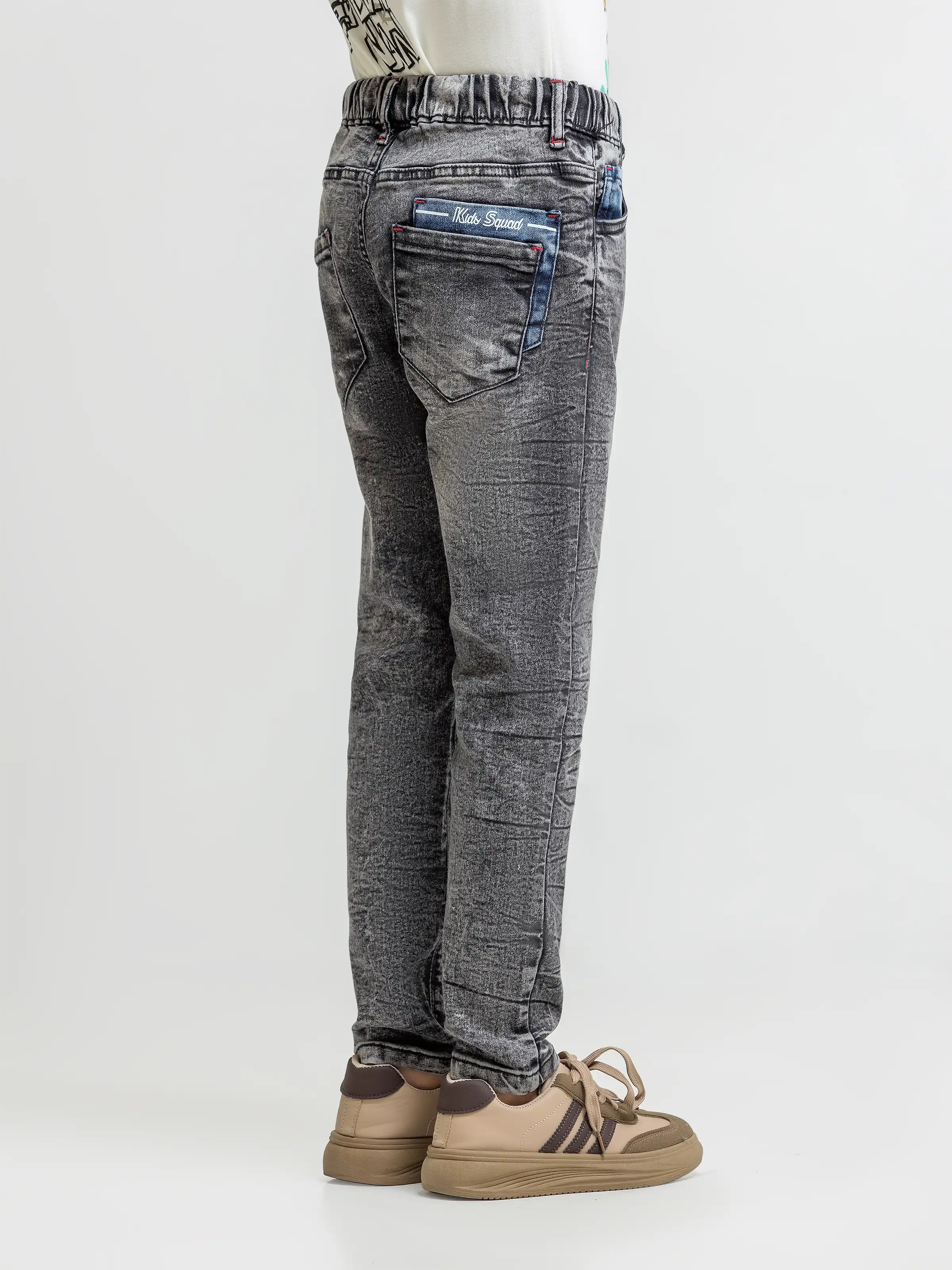 Boy's Dark Grey Denim Pant - EBBDP6-009 - Image 4