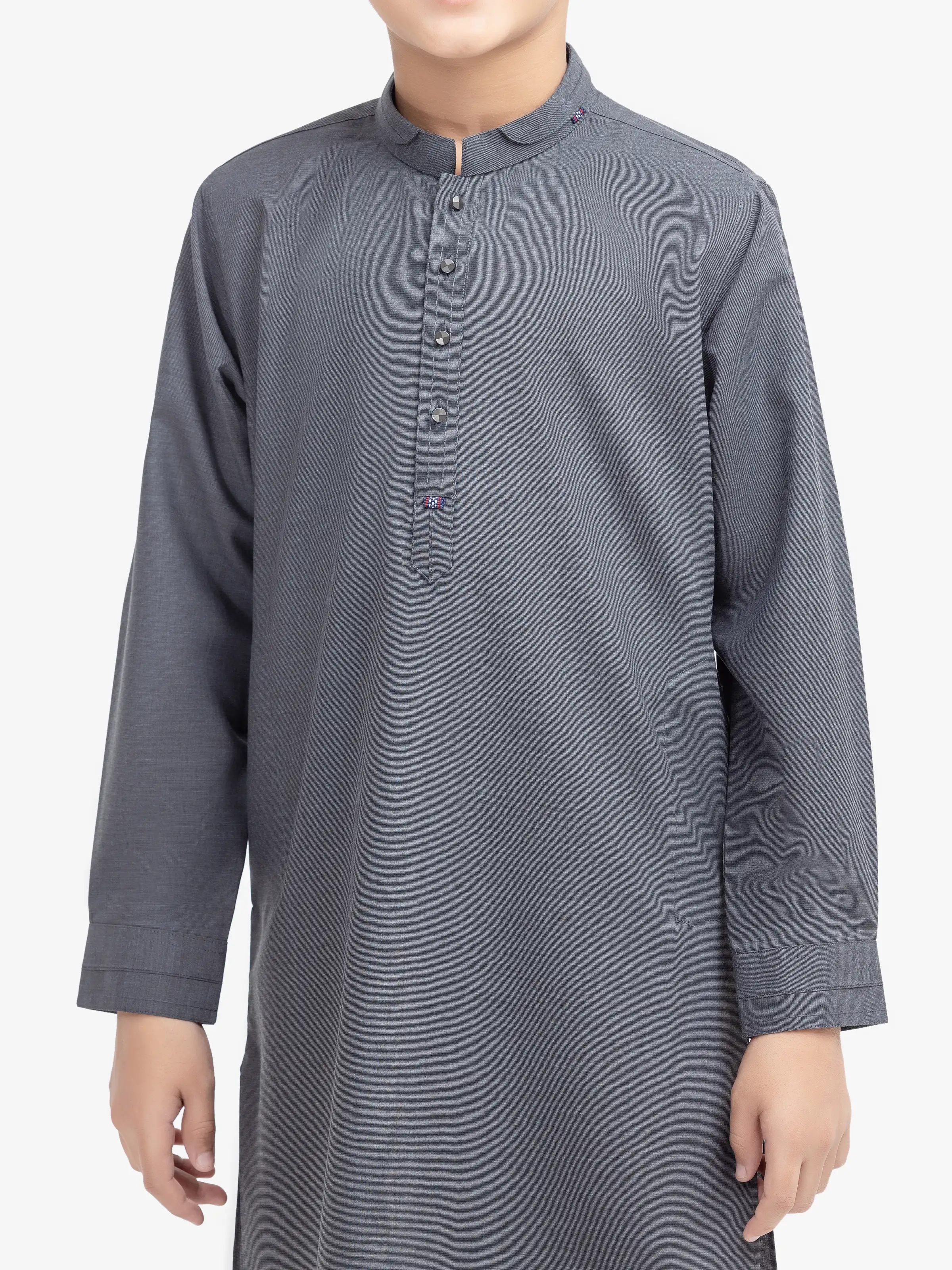 Boy's Dark Grey Kurta Pajama - EBTKP5-016 - Image 3