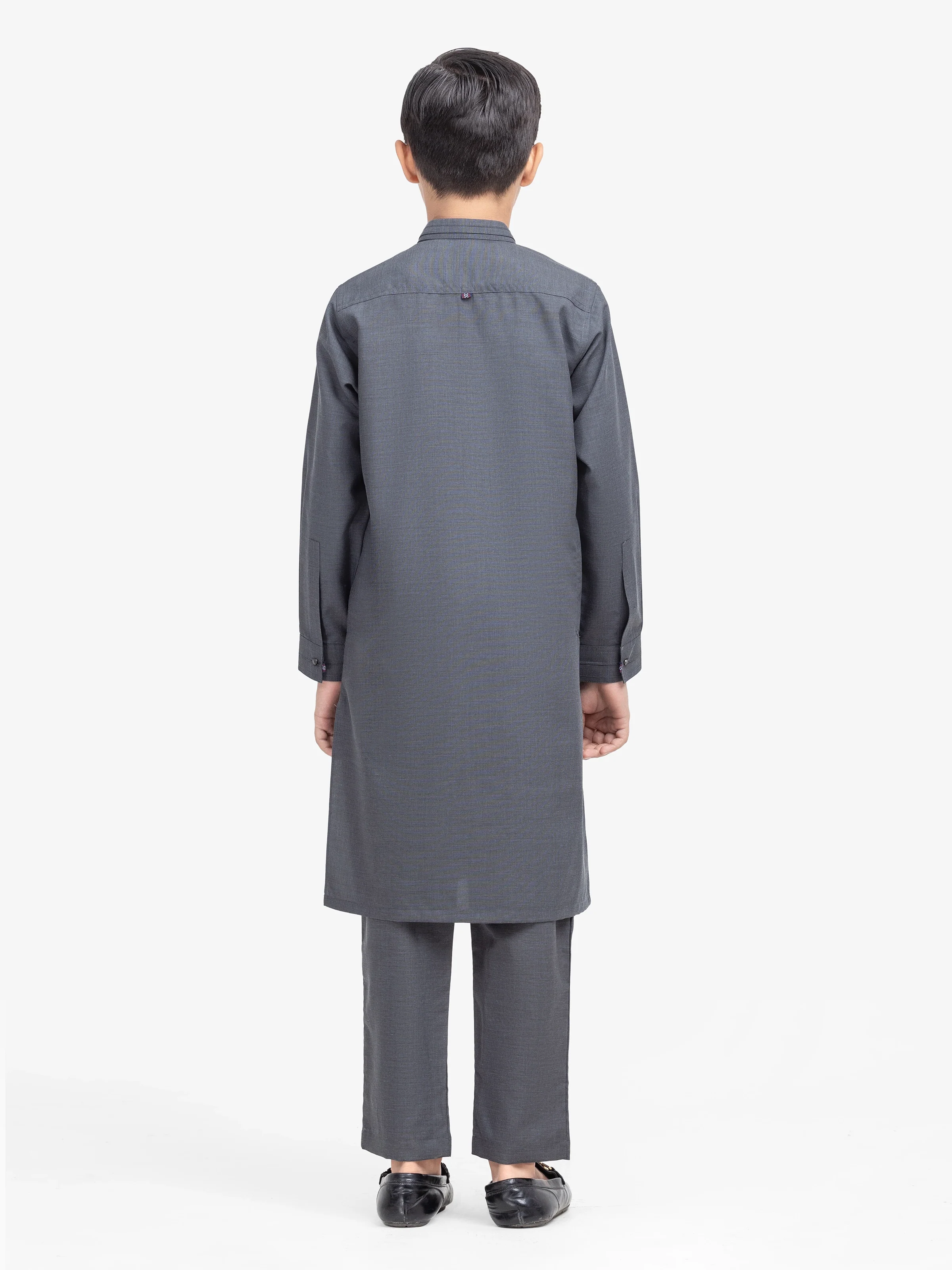 Boy's Dark Grey Kurta Pajama - EBTKP5-016 - Image 5