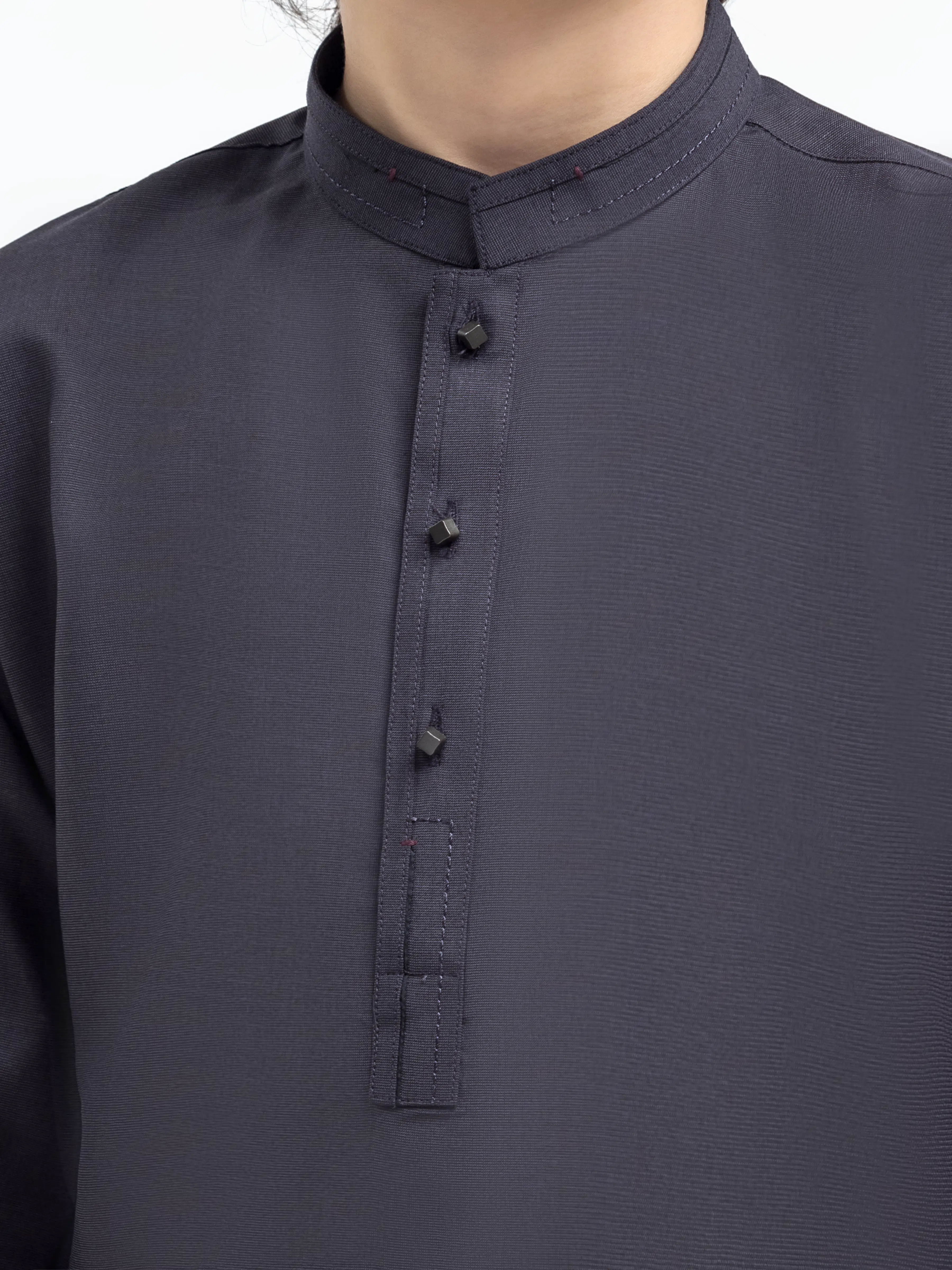 Boy's Dark Grey Kurta Shalwar - EBTKS5-4017 - Image 3