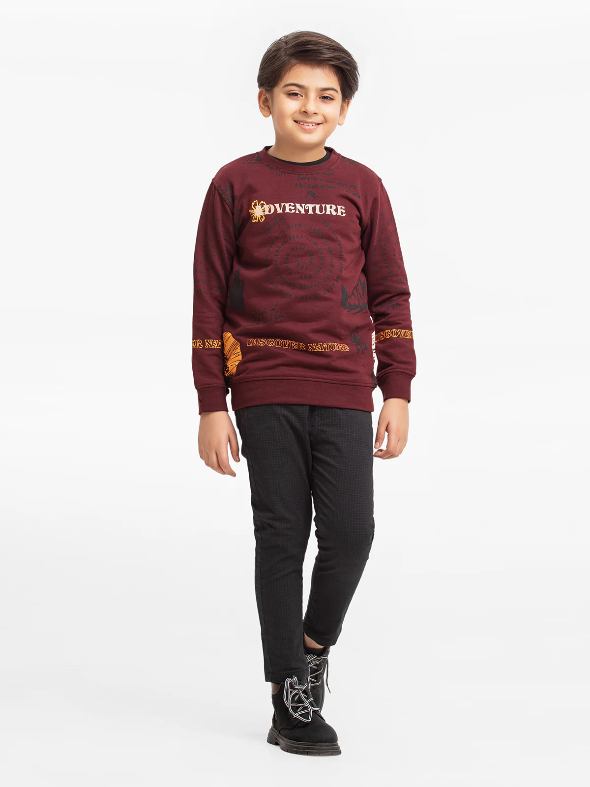 Boy's Dark Maroon Sweatshirt - EBTSS23-003 - Image 2