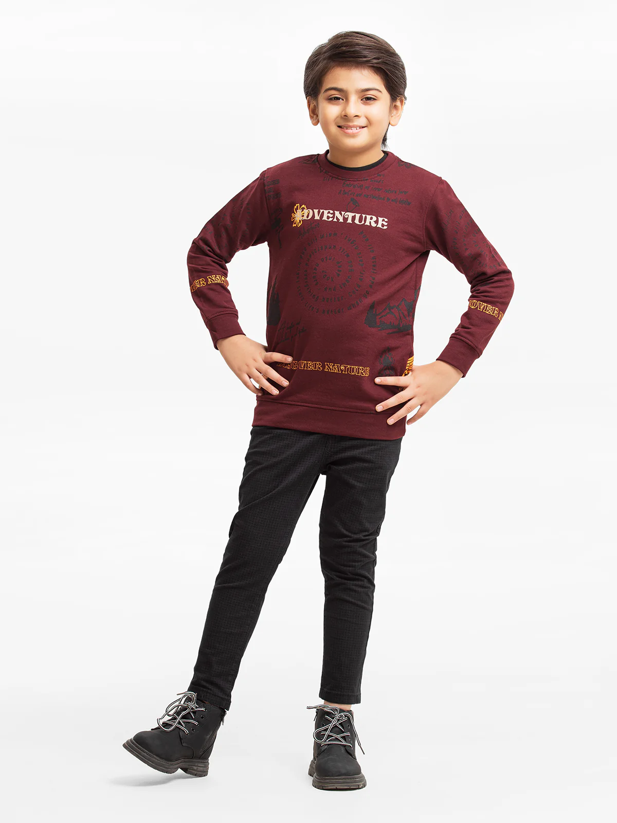 Boy's Dark Maroon Sweatshirt - EBTSS23-003 - Image 3