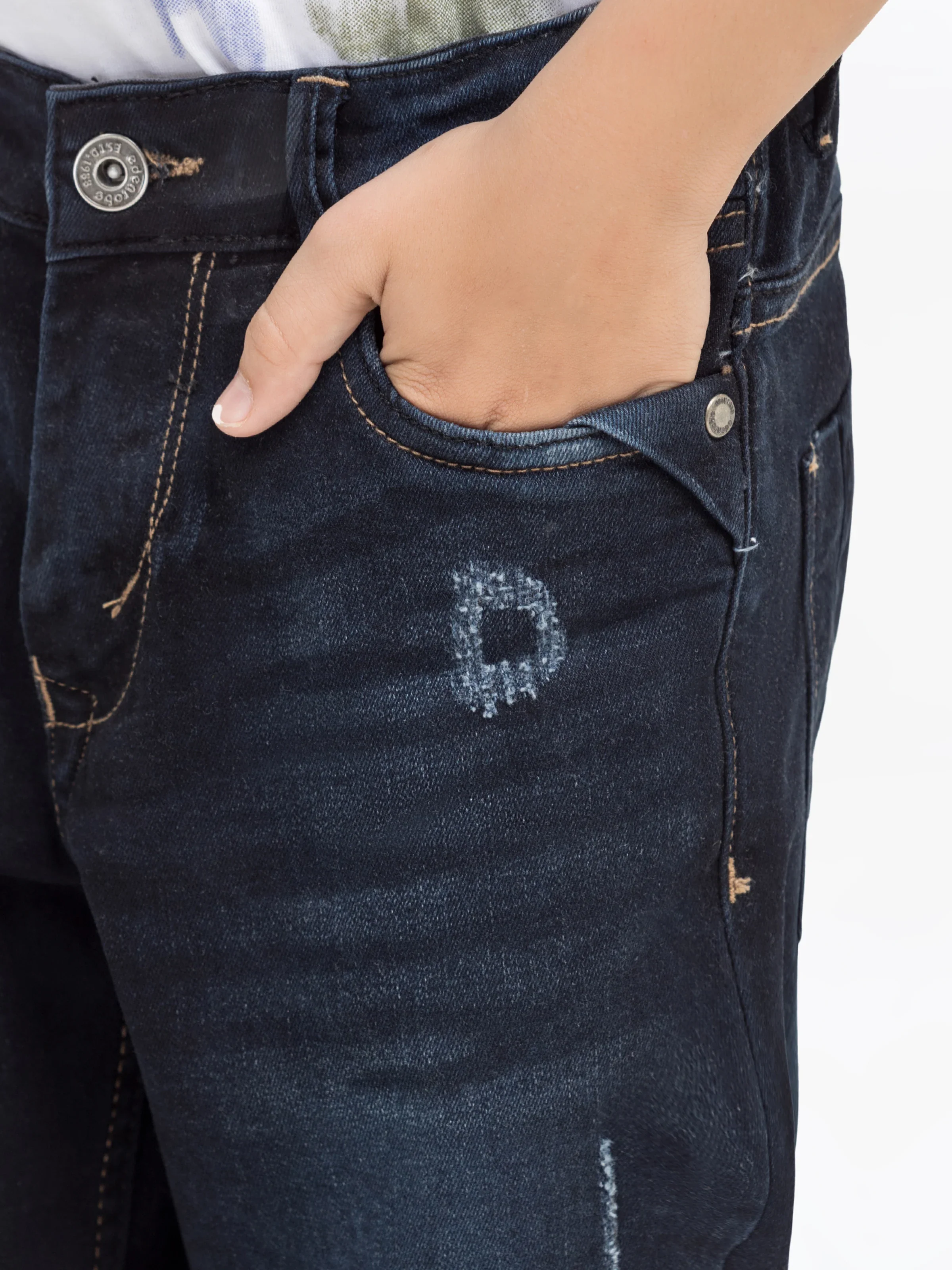 Boy's Dark Navy Denim Pant - EBBDP5-004 - Image 2
