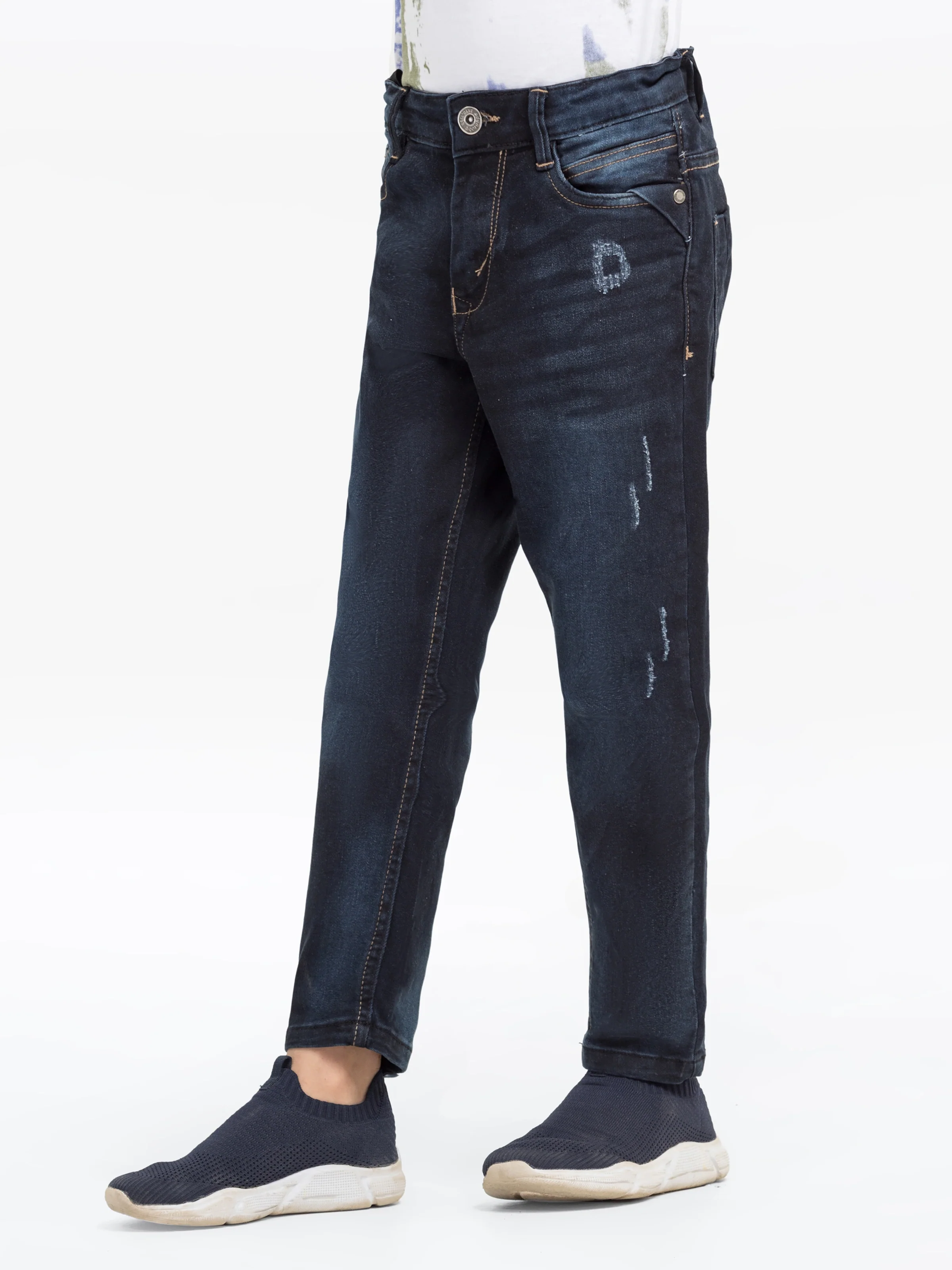 Boy's Dark Navy Denim Pant - EBBDP5-004 - Image 3