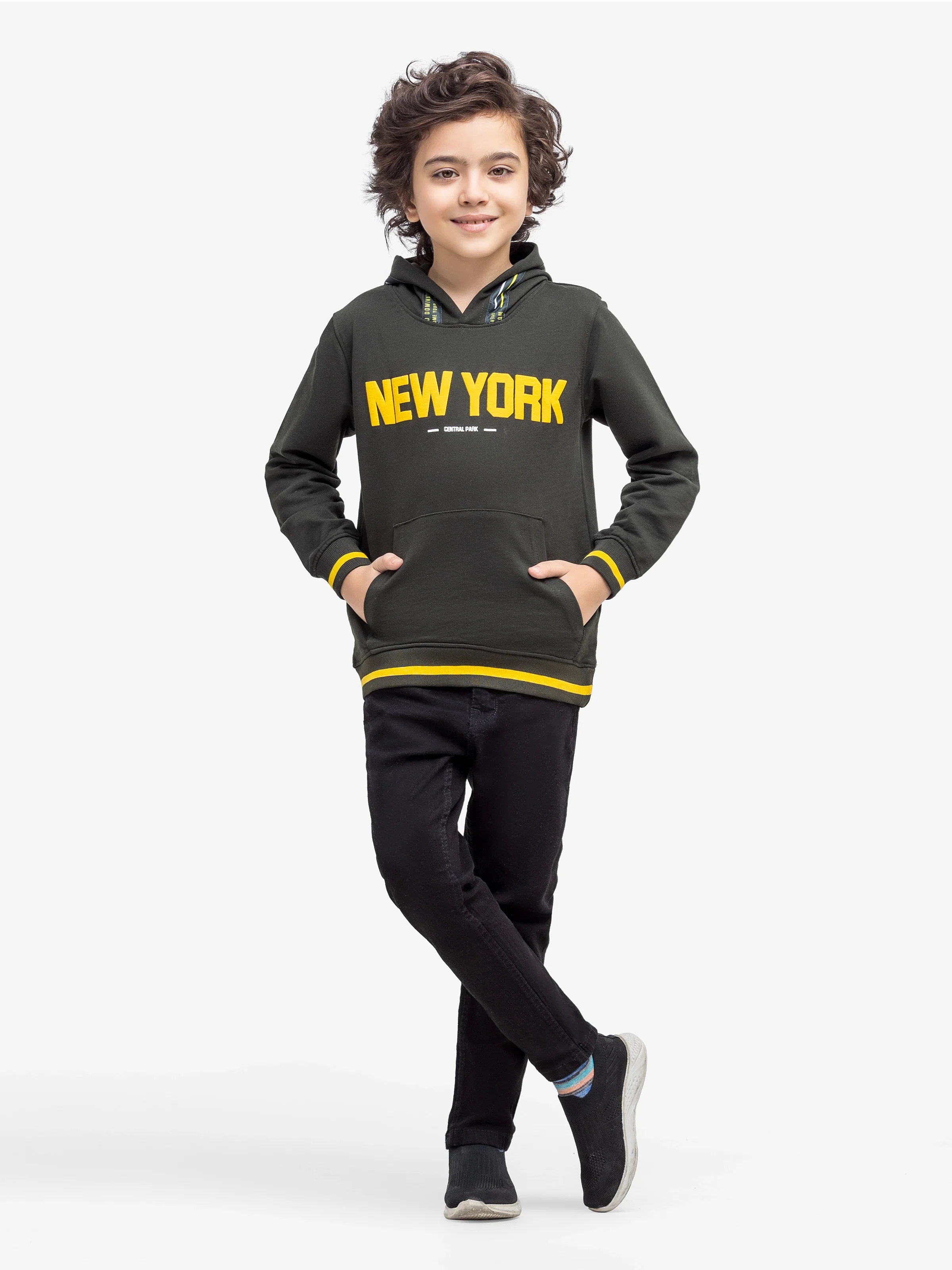 Boy's Dark Olive Hoodie - EBTH24-005 - Image 2