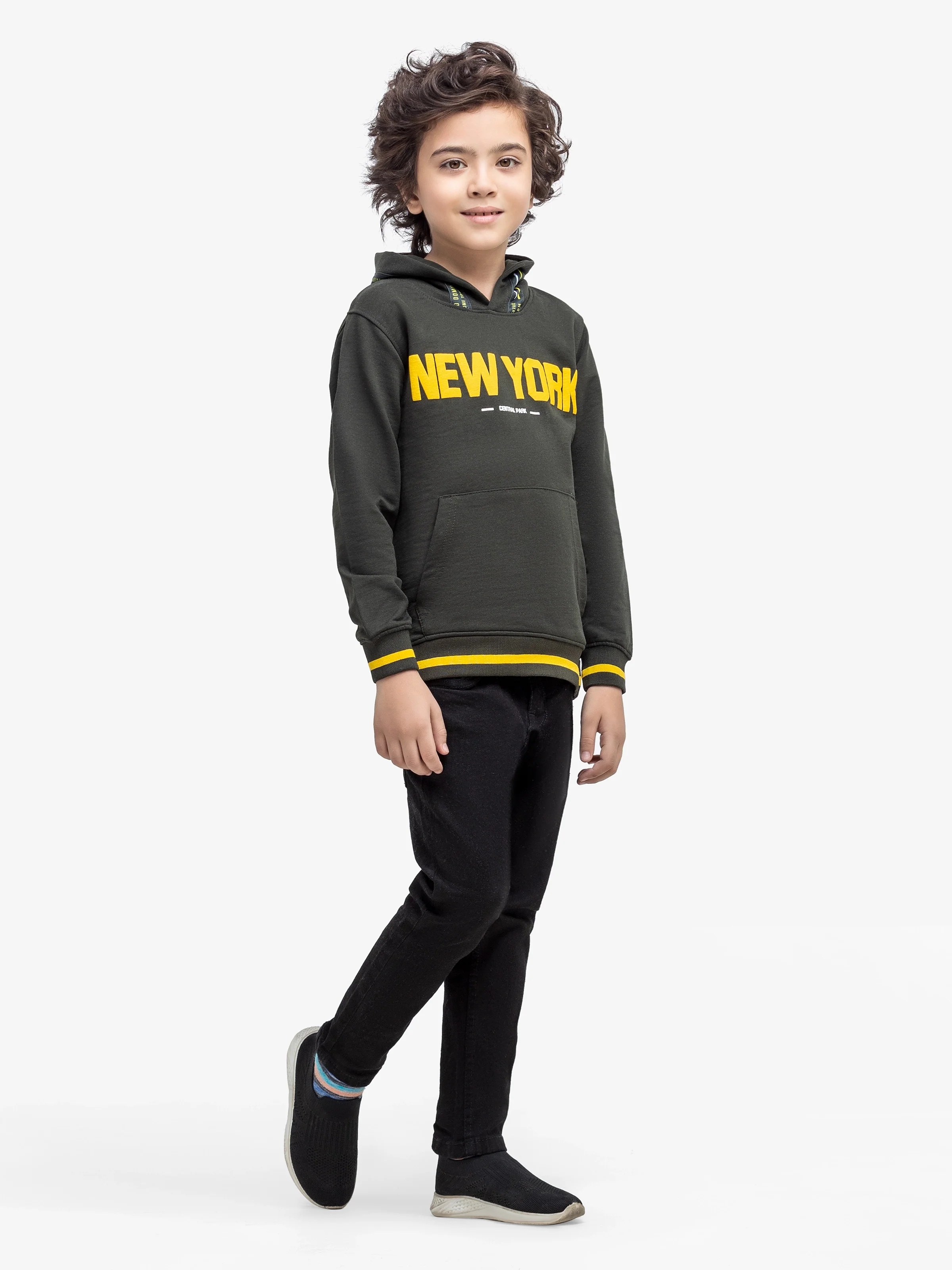 Boy's Dark Olive Hoodie - EBTH24-005 - Image 4