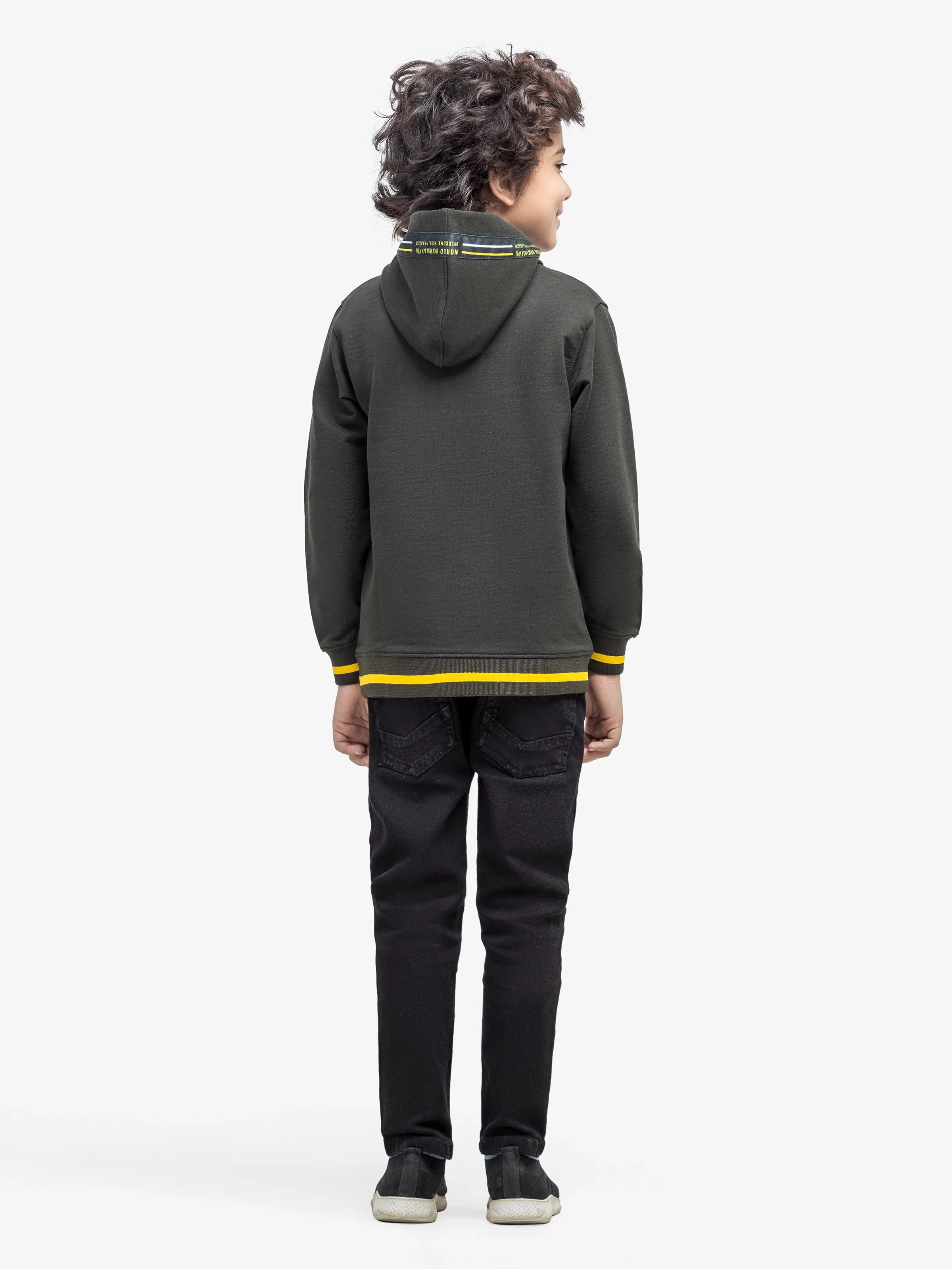 Boy's Dark Olive Hoodie - EBTH24-005 - Image 5