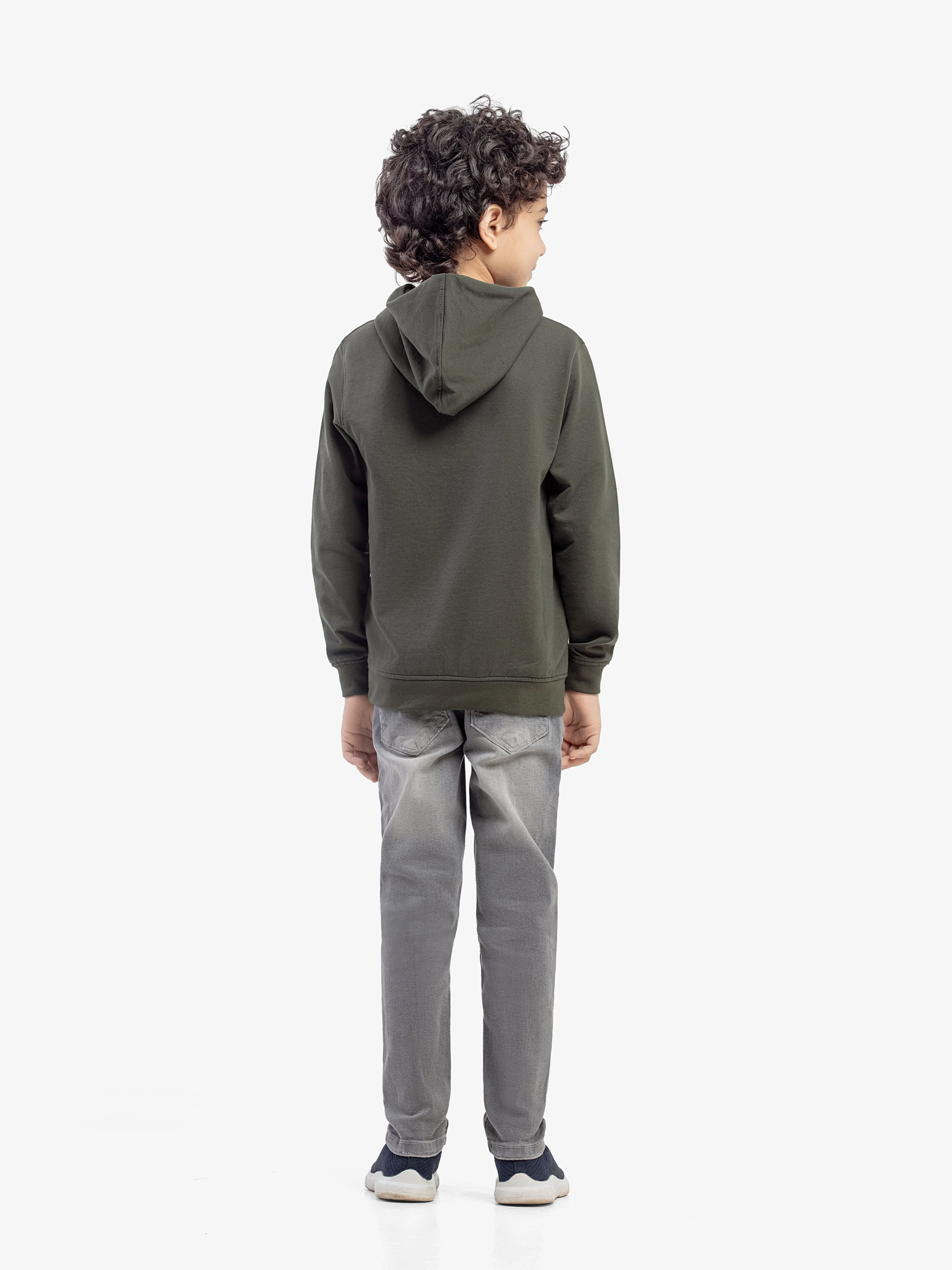 Boy's Dark Olive Hoodie - EBTH5-002 - Image 5