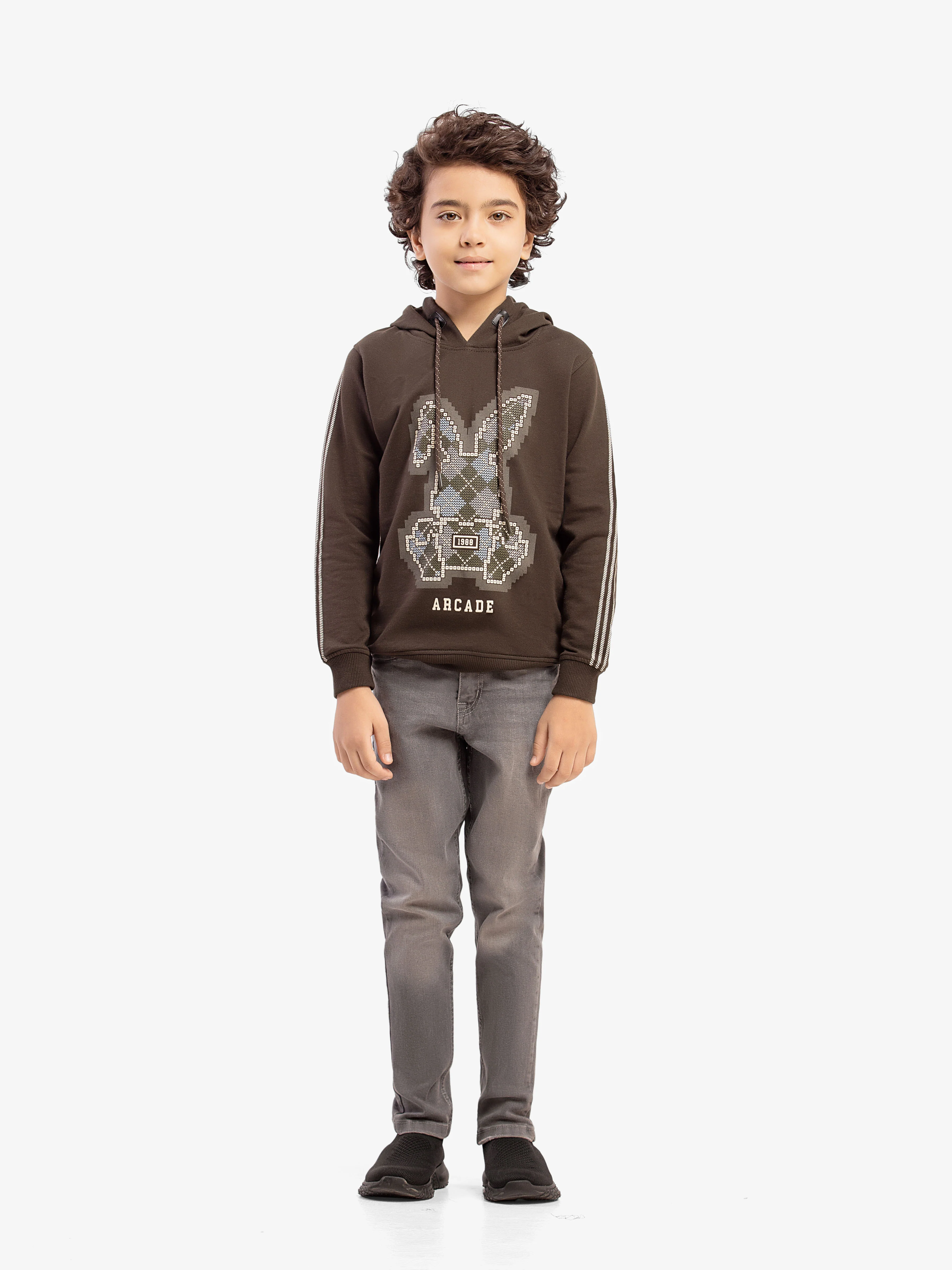 Boy's Dark Olive Hoodie - EBTH5-008 - Image 2