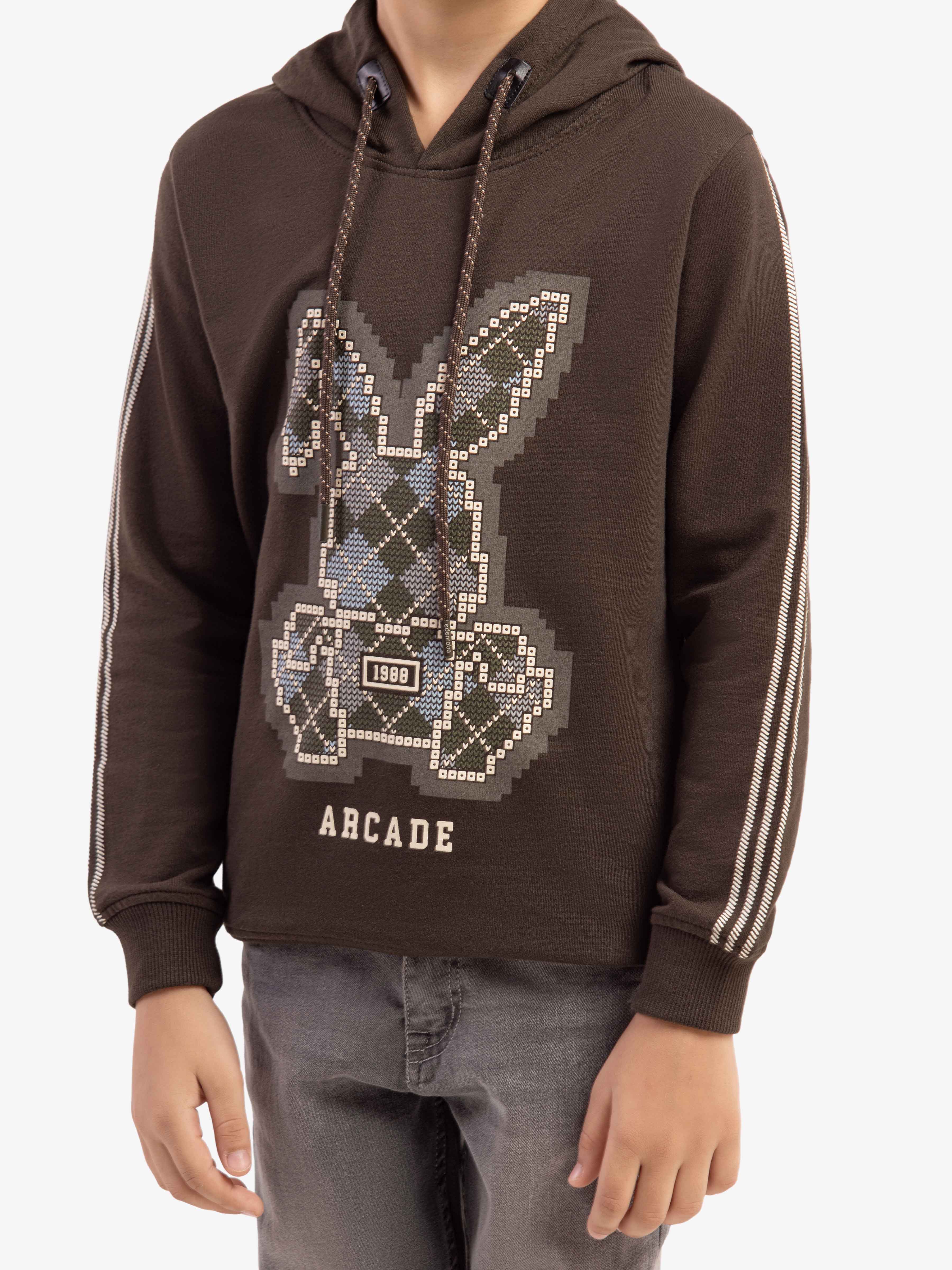Boy's Dark Olive Hoodie - EBTH5-008 - Image 3