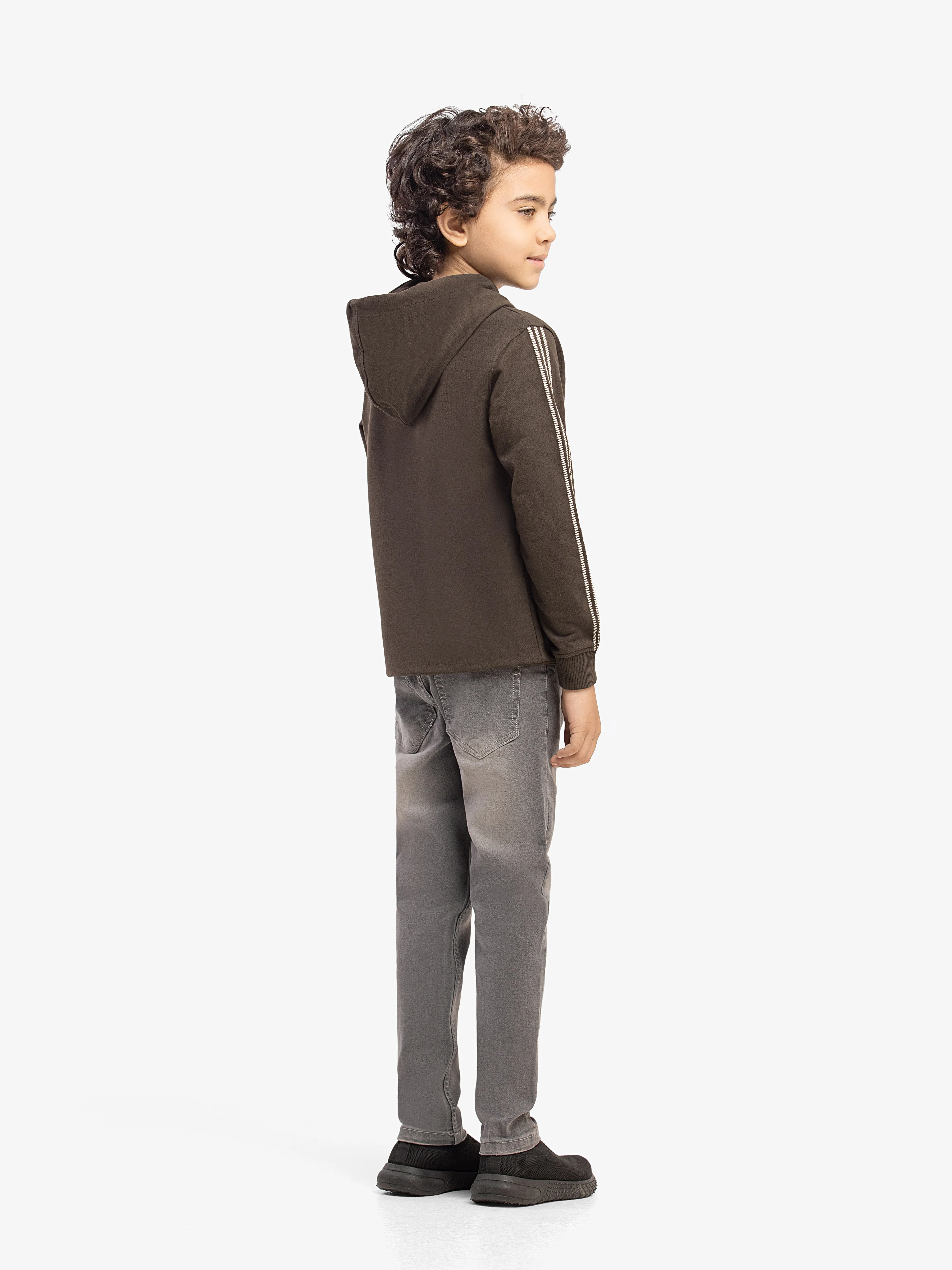 Boy's Dark Olive Hoodie - EBTH5-008 - Image 4