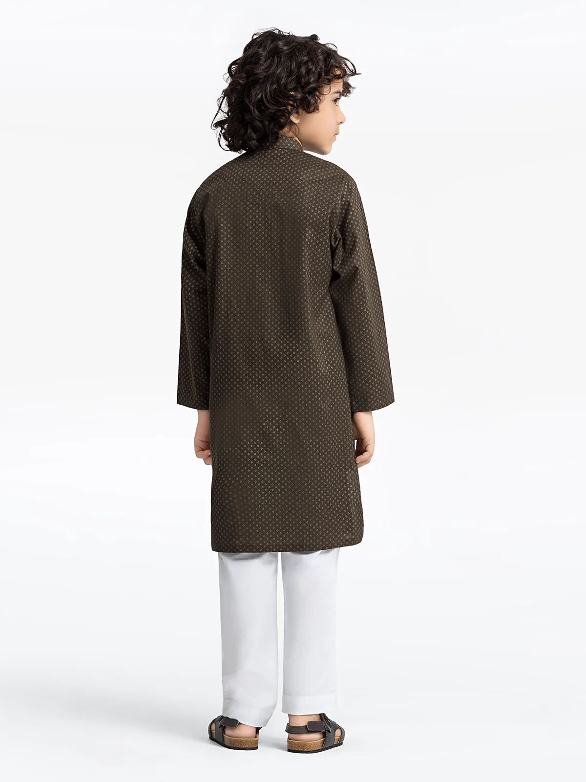 Boy's Dark Olive Kurta - EBTK24S-3976 - Image 5