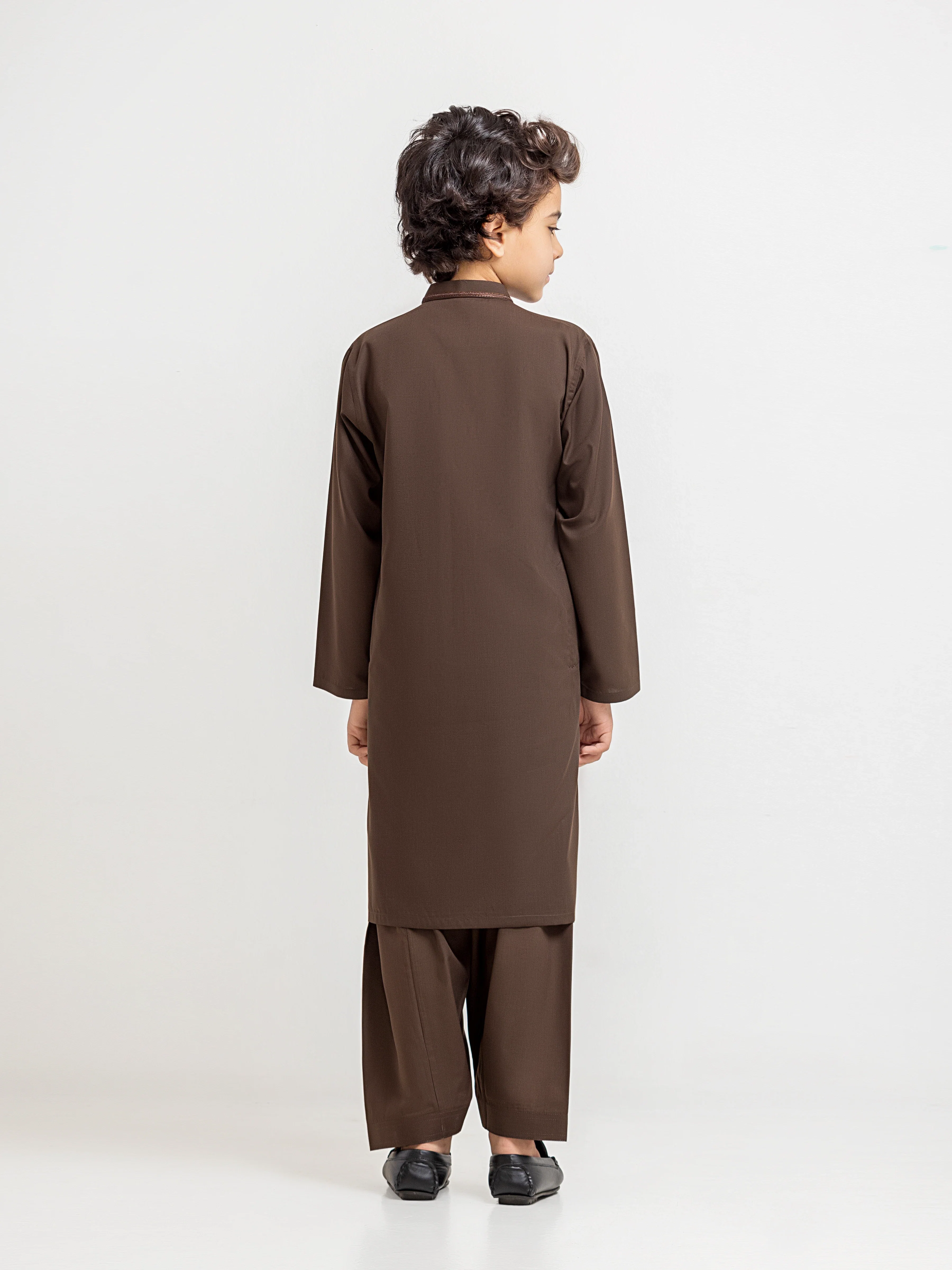 Boy's Dark Olive Kurta Shalwar - EBTKS5-4074 - Image 5