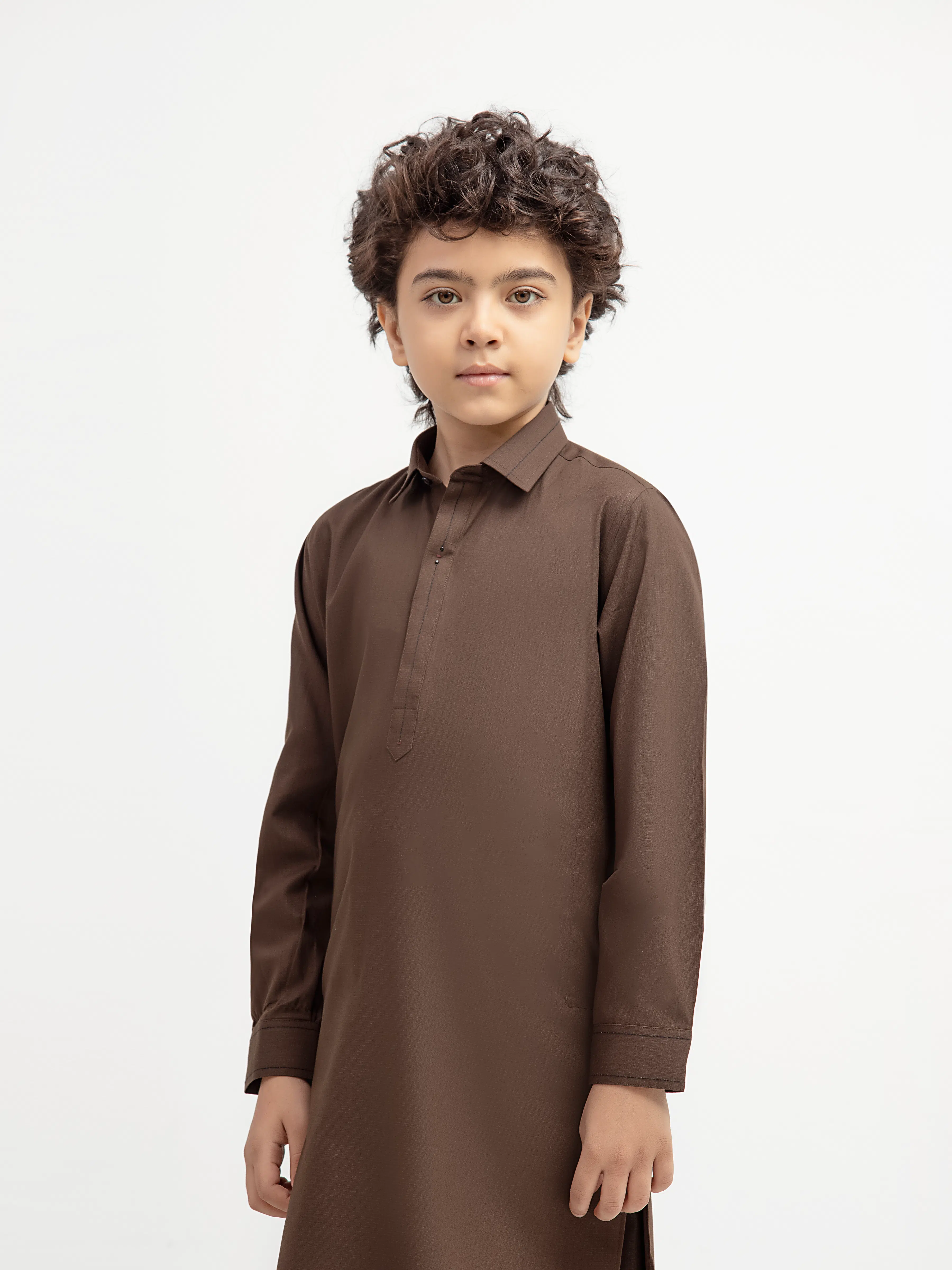 Boy's Dark Olive Kurta Shalwar - EBTKS5-4076 - Image 2