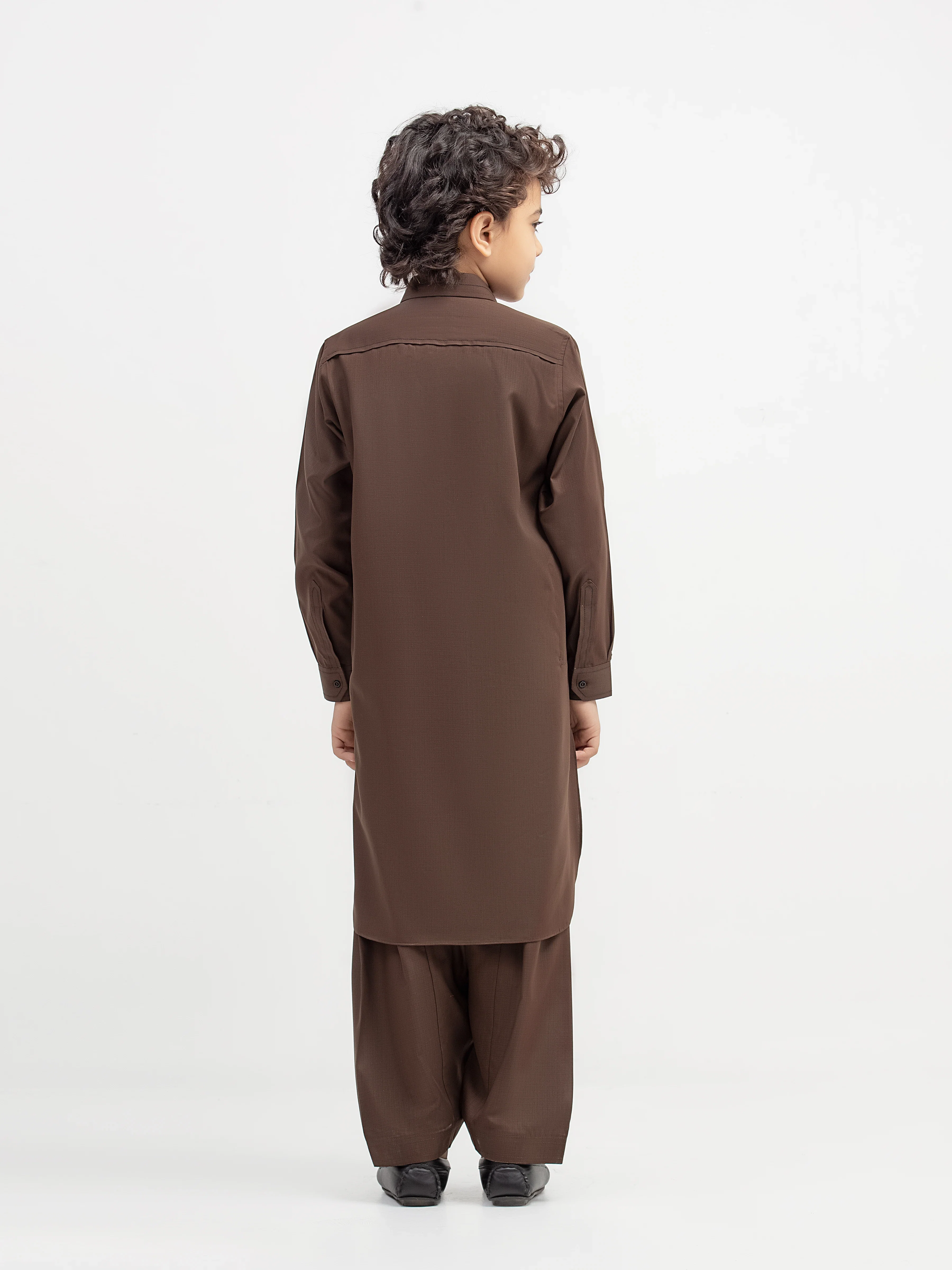 Boy's Dark Olive Kurta Shalwar - EBTKS5-4076 - Image 5