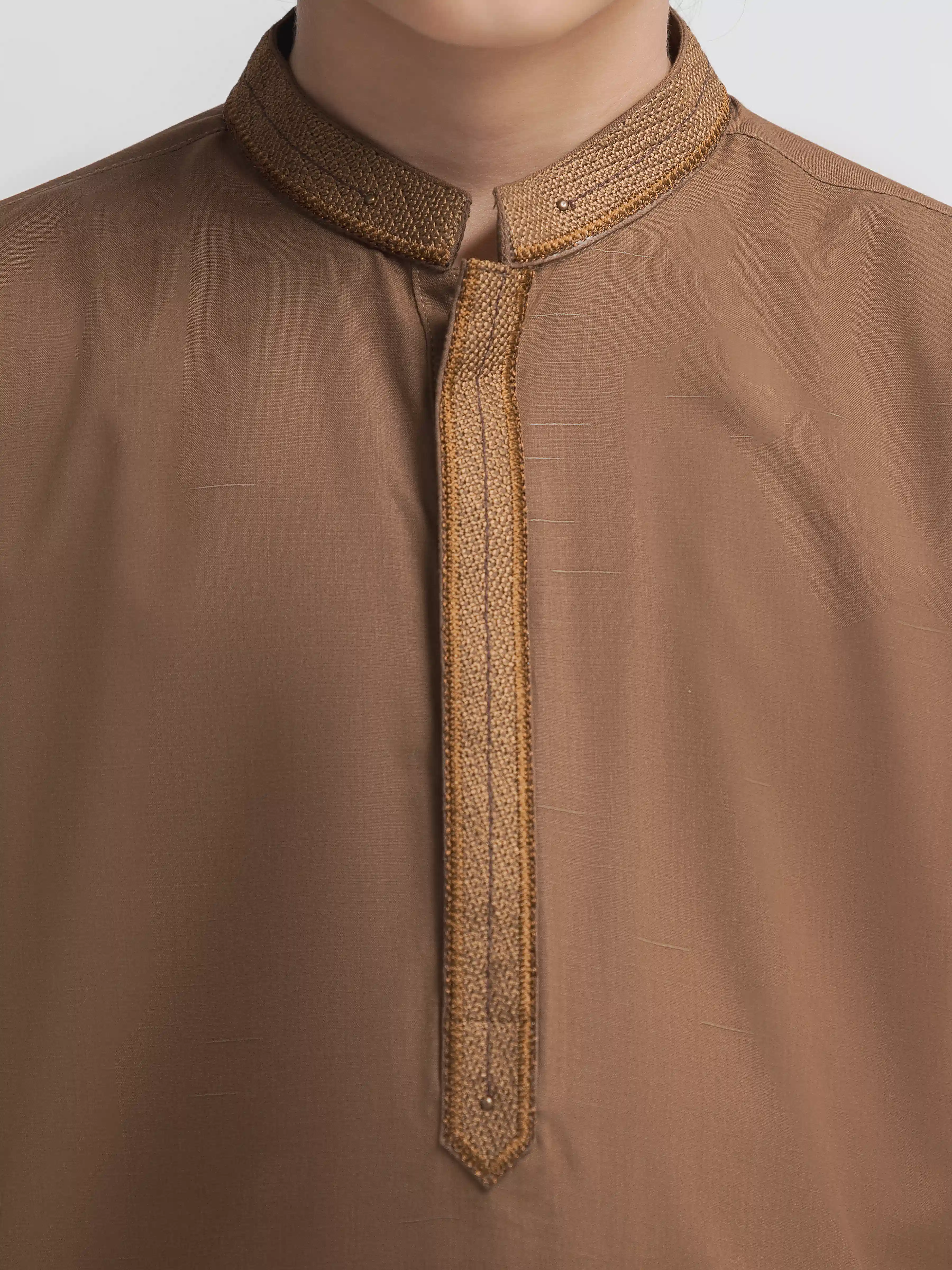 Boy's Dark Olive Kurta Shalwar - EBTKS6-4105 - Image 3