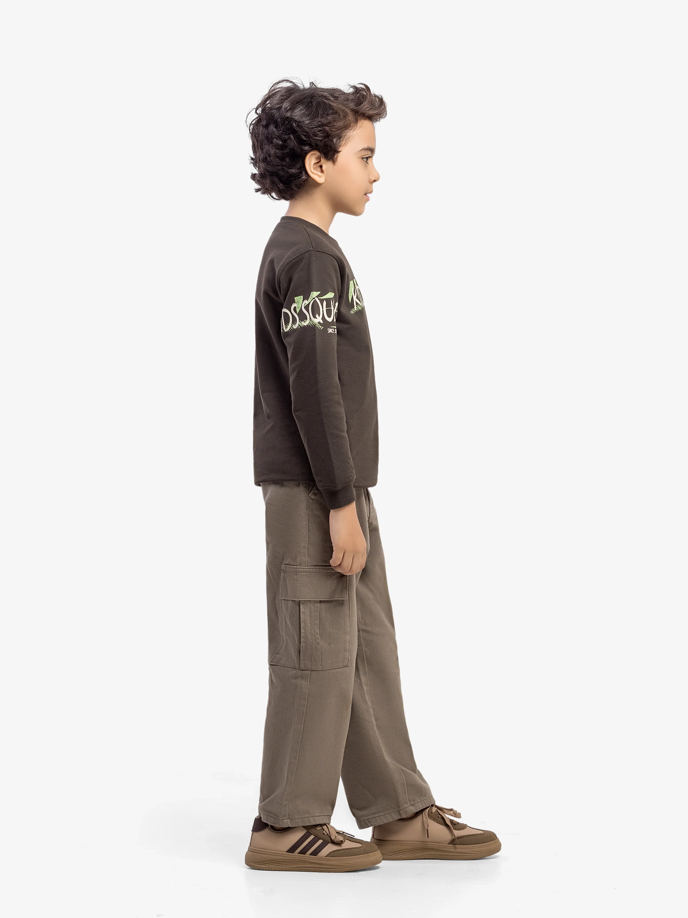 Boy's Dark Olive Sweatshirt - EBTSS5-014 - Image 4