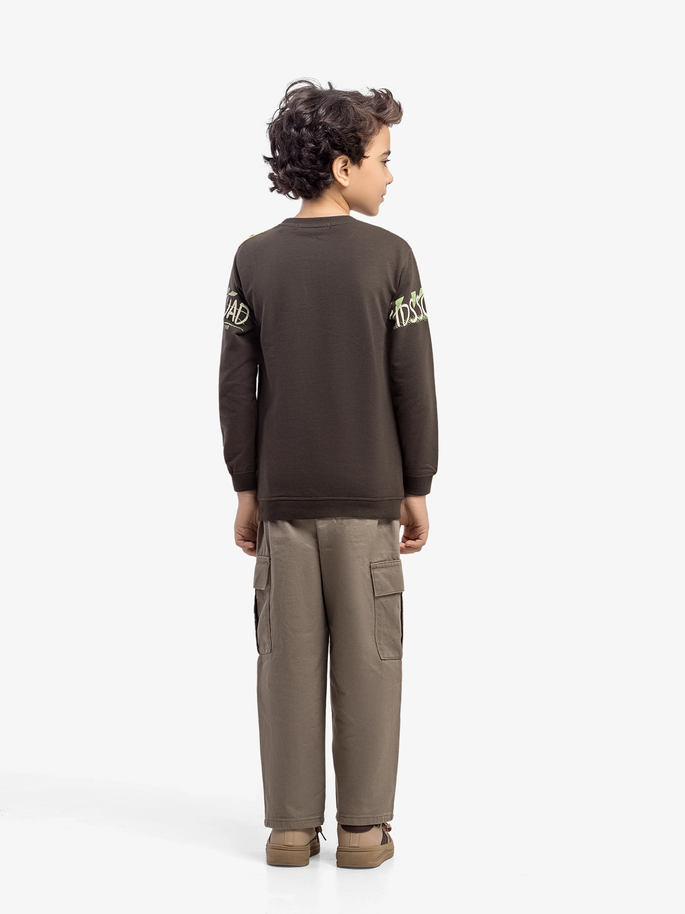 Boy's Dark Olive Sweatshirt - EBTSS5-014 - Image 5