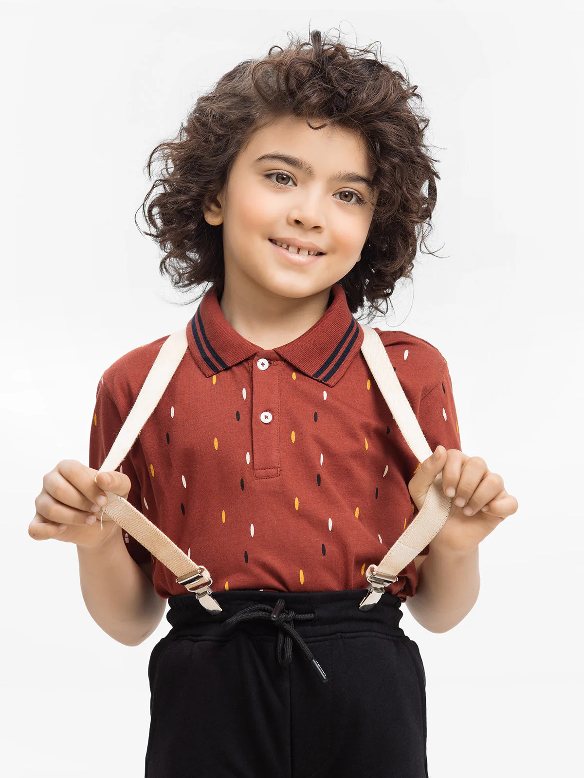 Boy's Dark Rust Polo Shirt - EBTPS24-045 - Image 2
