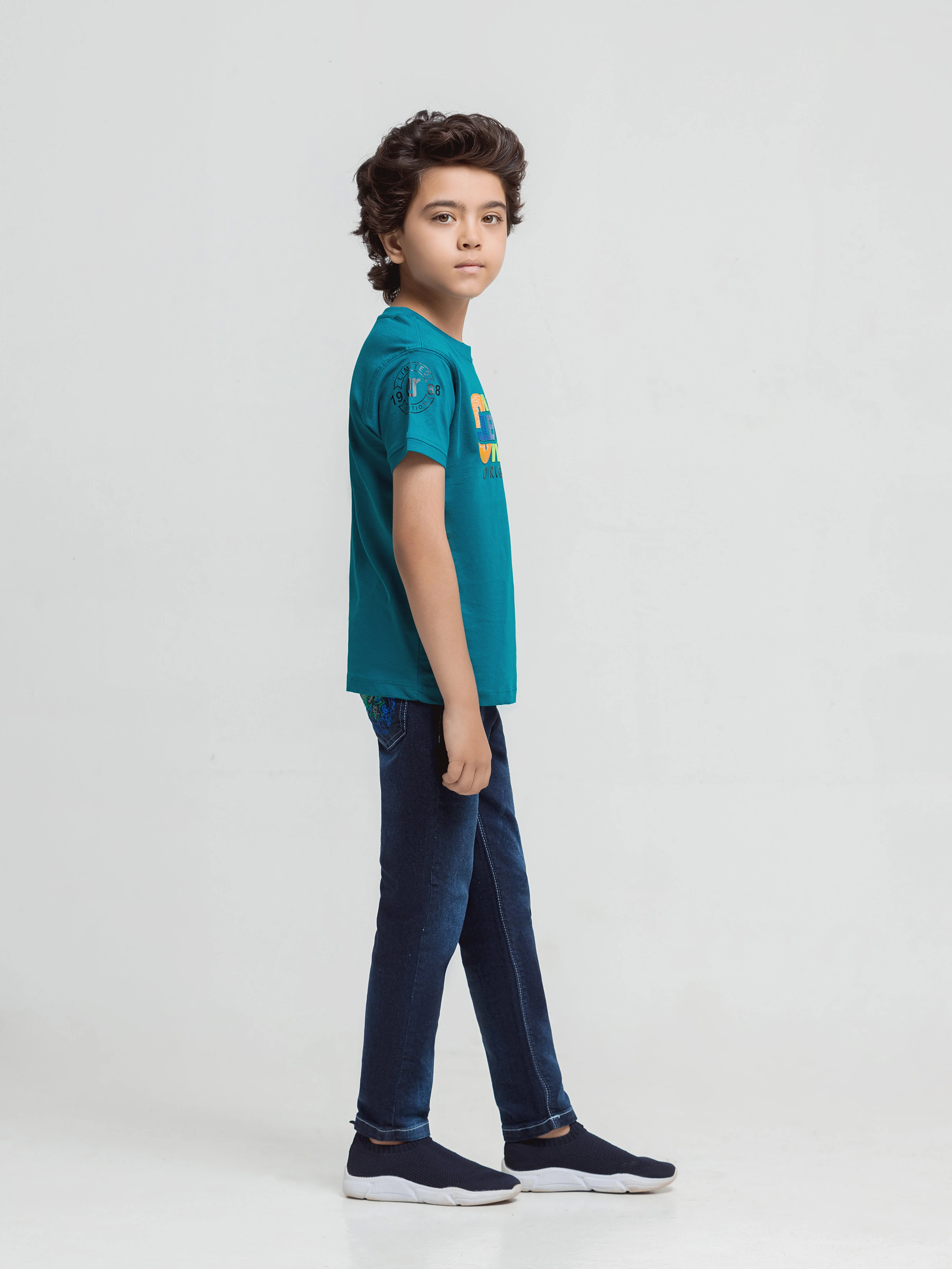 Boy's Dark Teal T-Shirt - EBTTS6-031 - Image 4