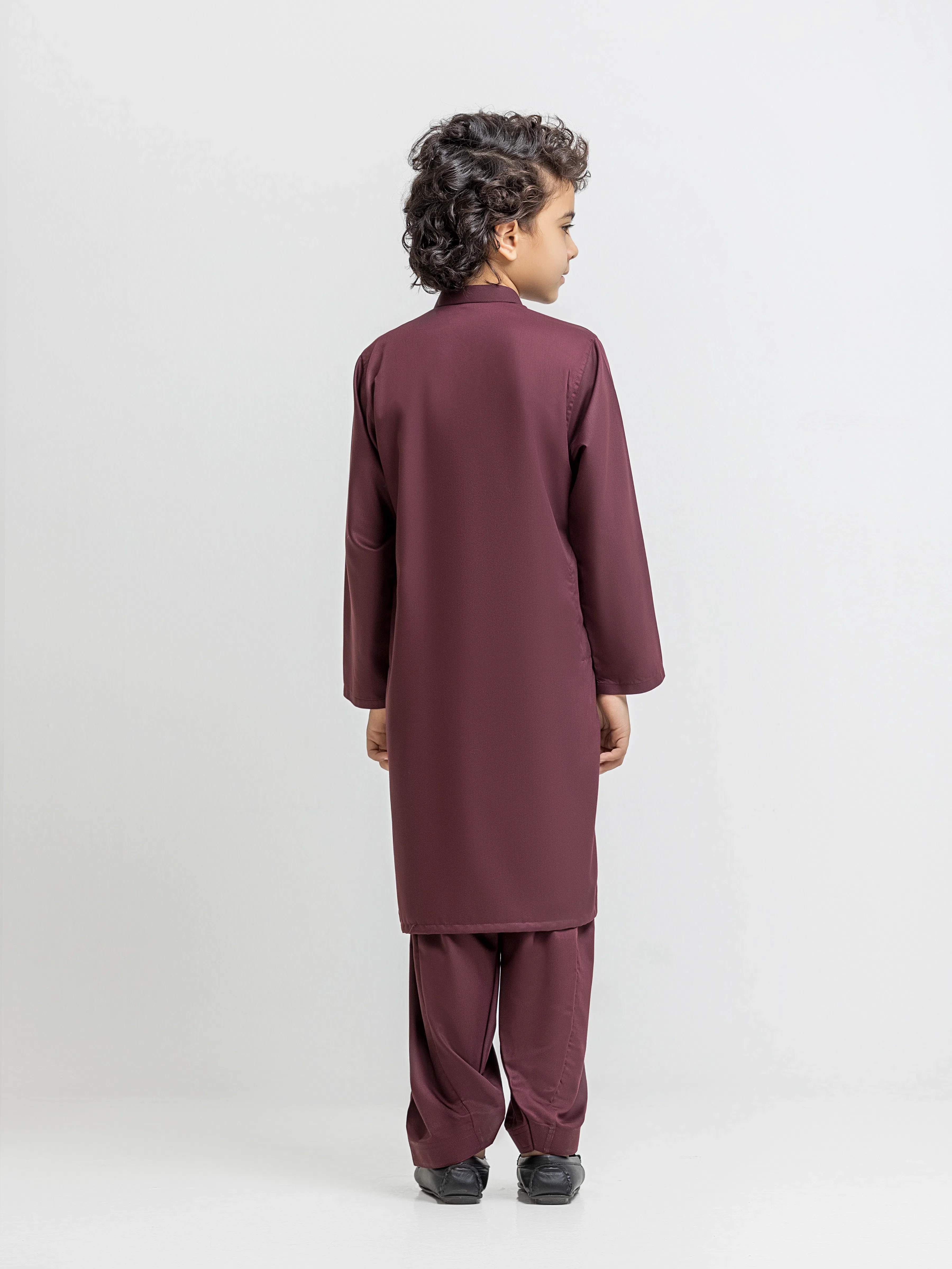 Boy's Deep Maroon Kurta Shalwar - EBTKS5-4062 - Image 5