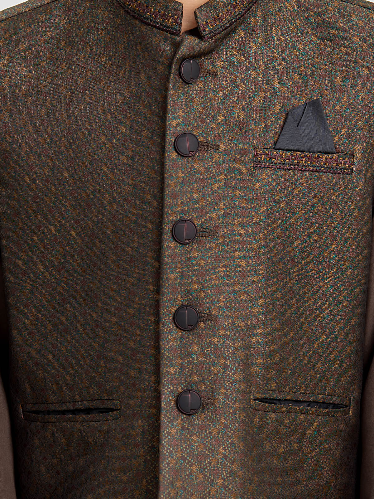 Boy's Olive Waist Coat Suit - EBTWCS24-25188 - Image 4
