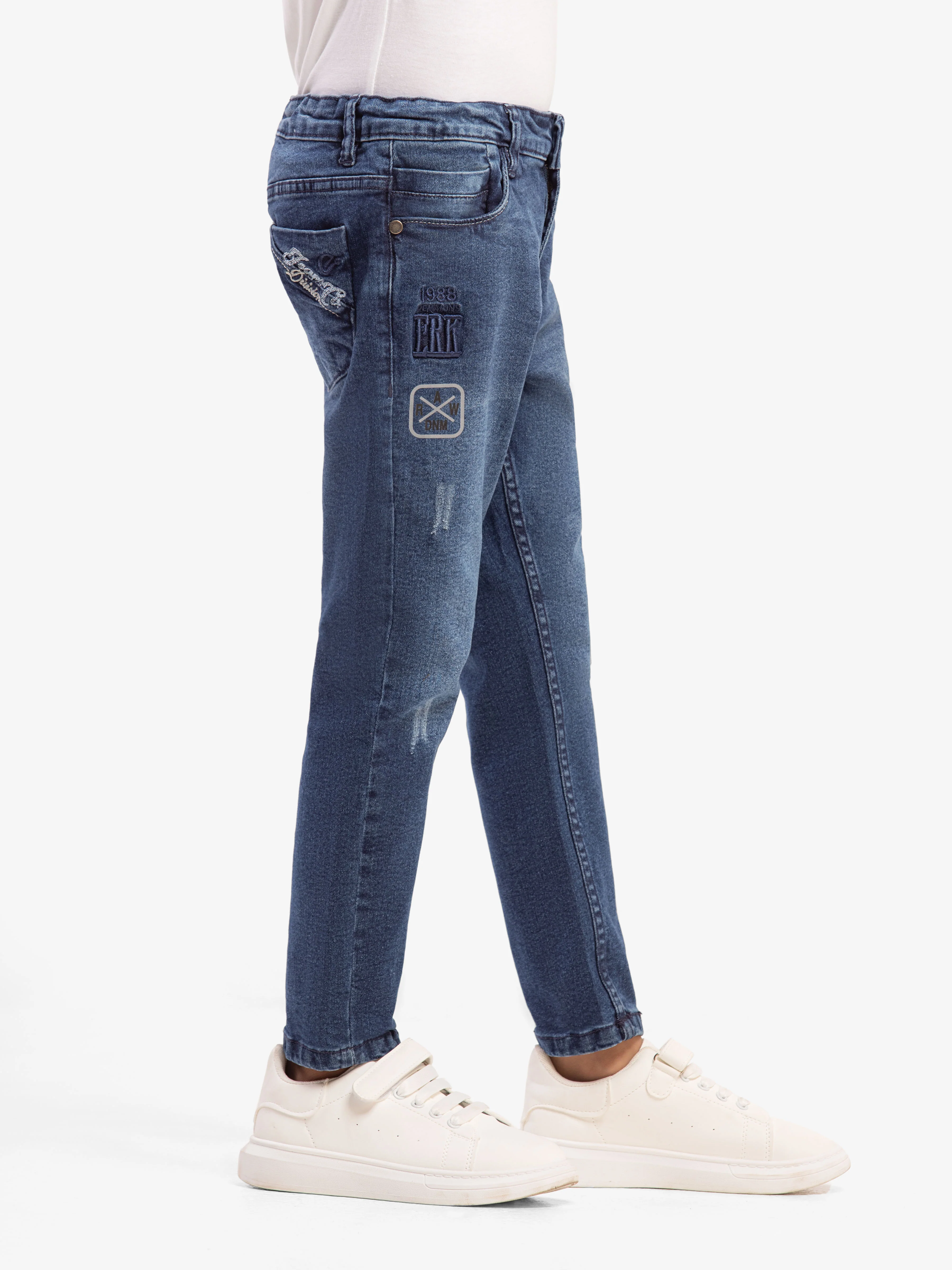 Boy's Denim Blue Denim Pant - EBBDP5-039 - Image 4