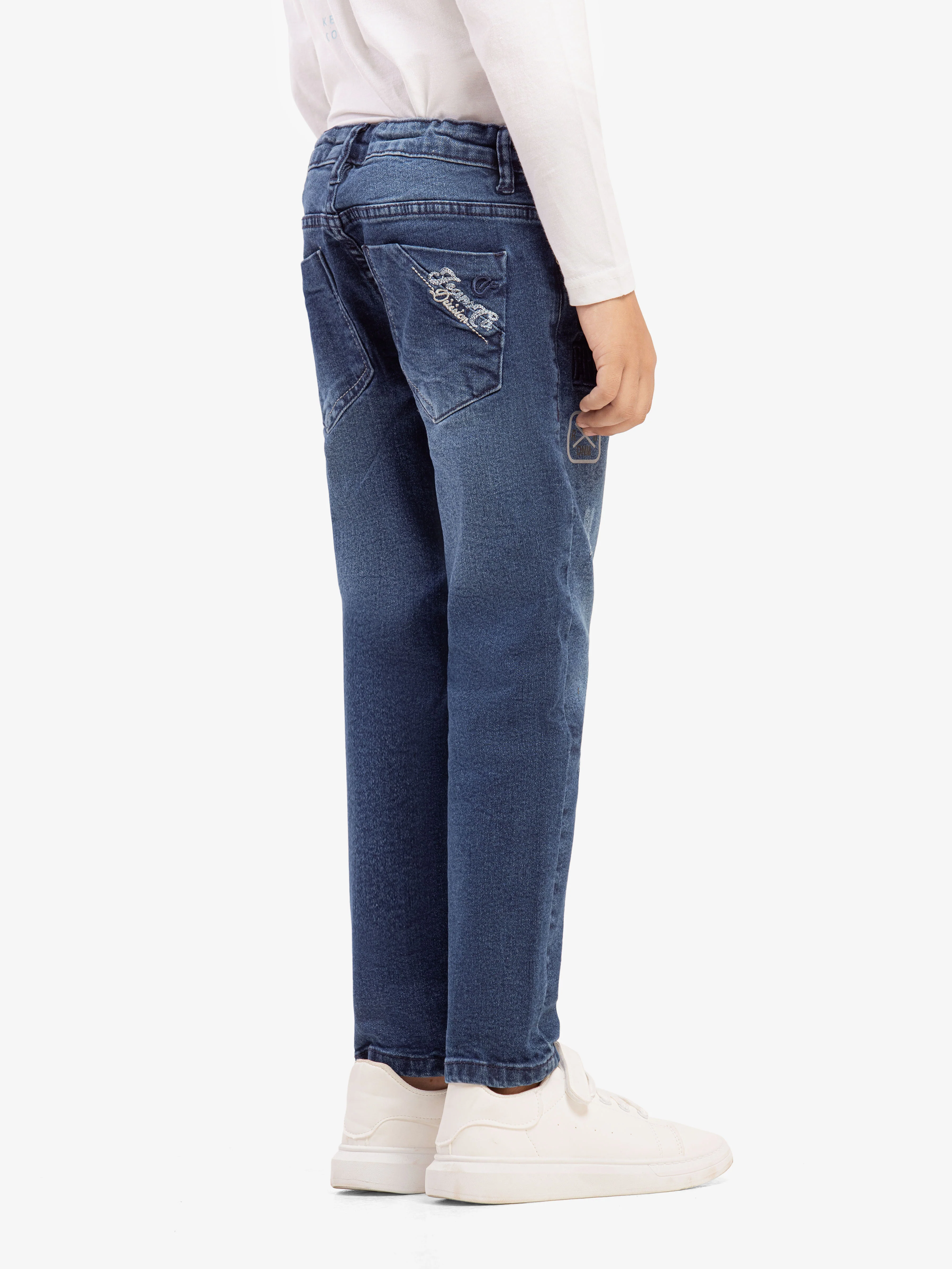 Boy's Denim Blue Denim Pant - EBBDP5-039 - Image 5