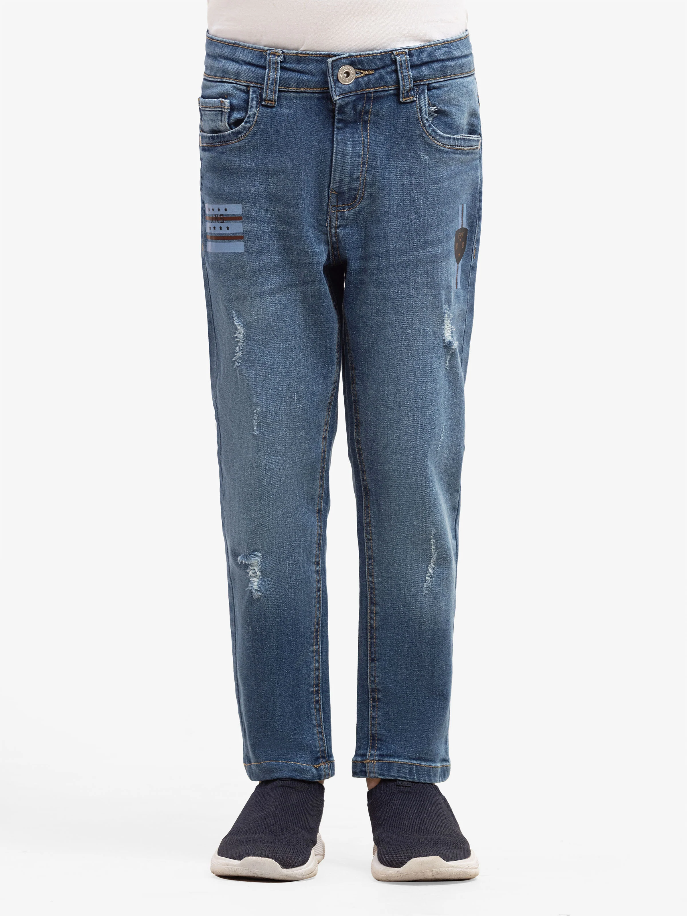 Boy's Denim Blue Denim Pant - EBBDP5-050