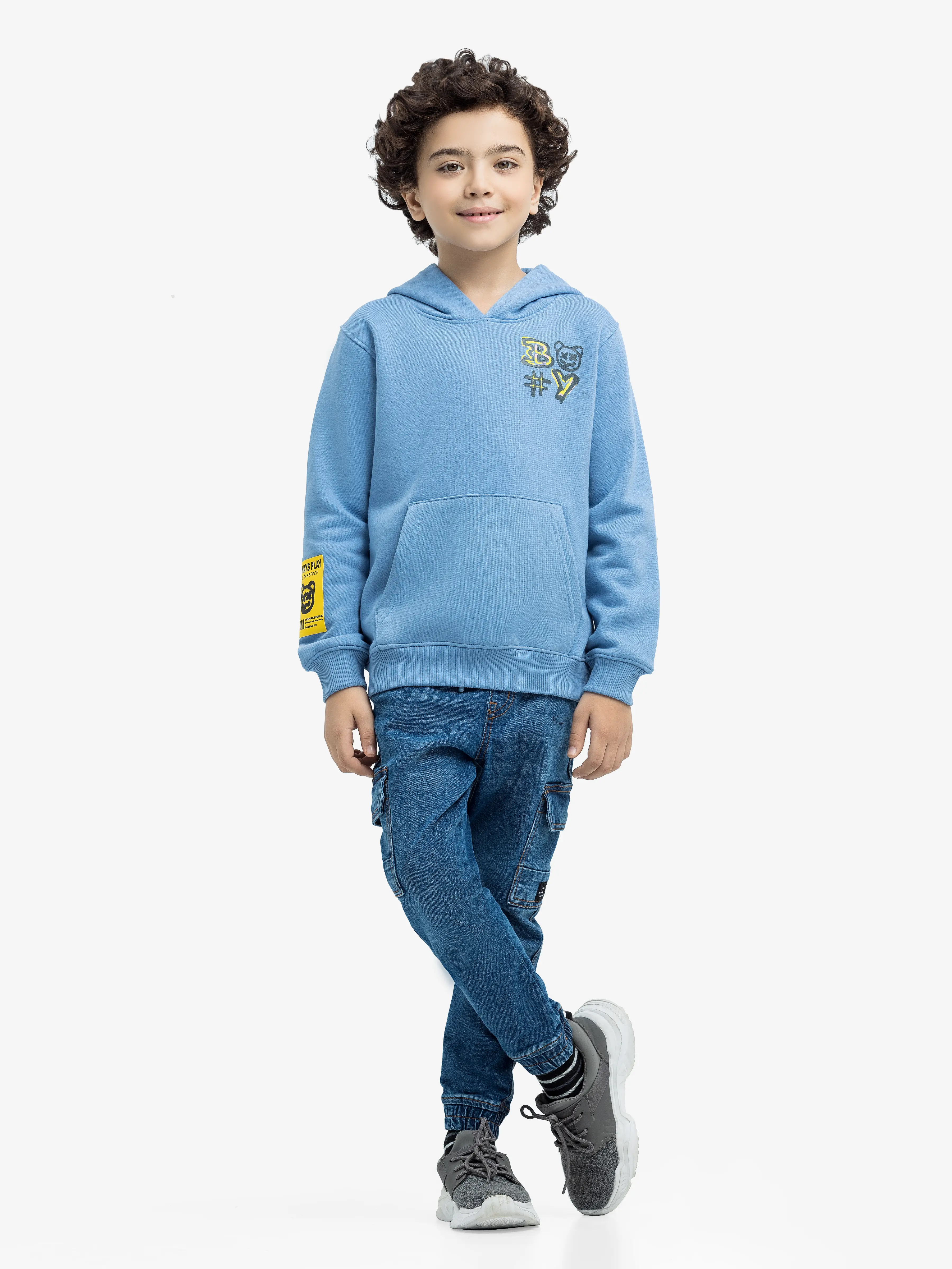 Boy's Denim Blue Hoodie - EBTH24-015 - Image 2
