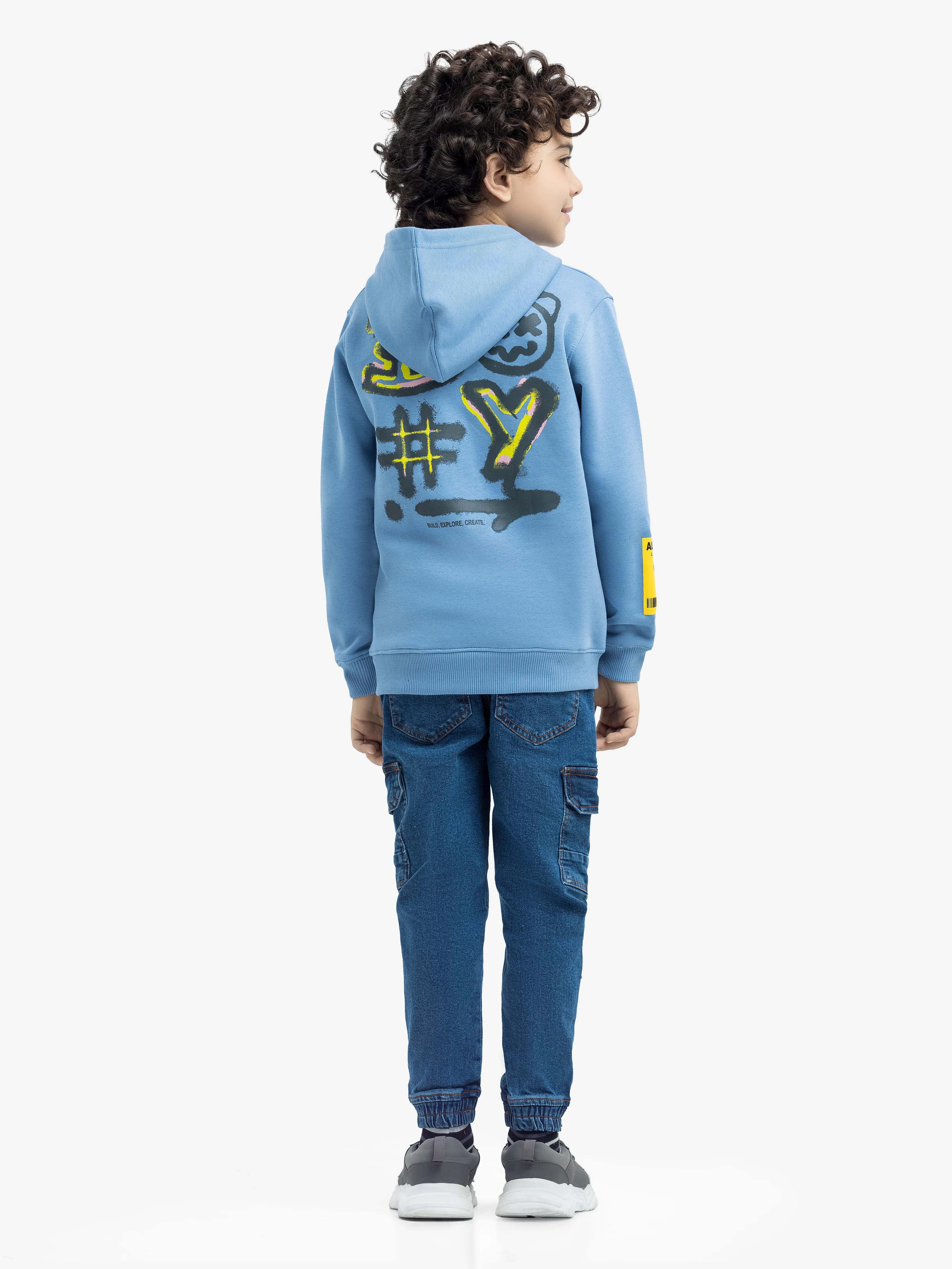 Boy's Denim Blue Hoodie - EBTH24-015 - Image 6