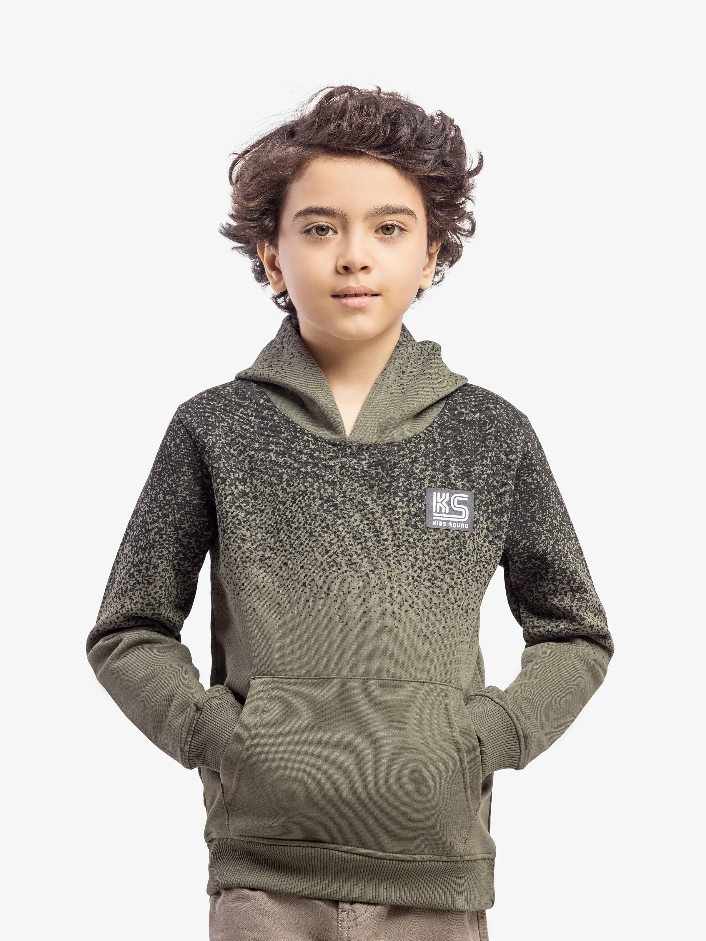 Boy's Dull Olive Hoodie - EBTH5-007