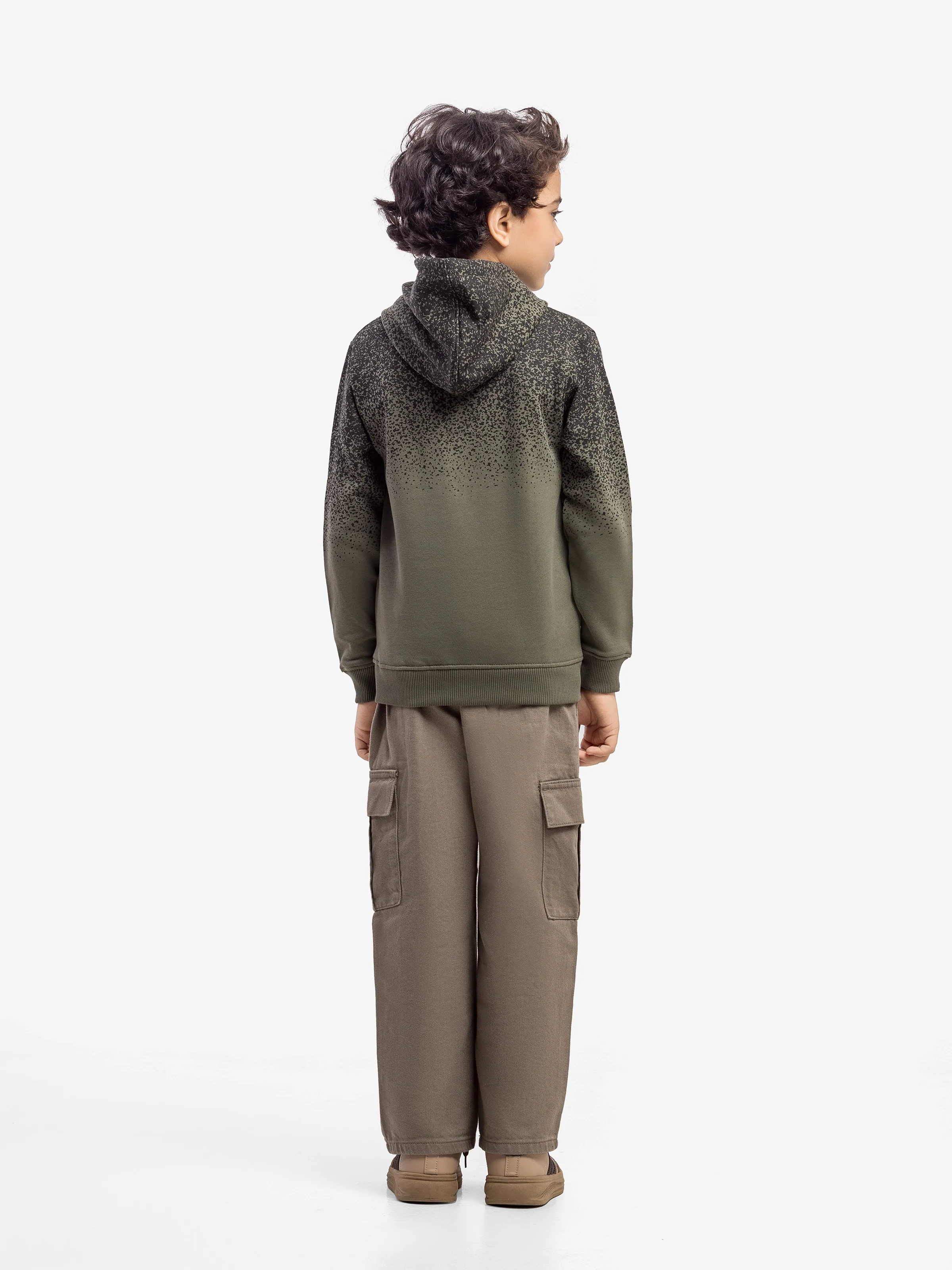 Boy's Dull Olive Hoodie - EBTH5-007 - Image 5
