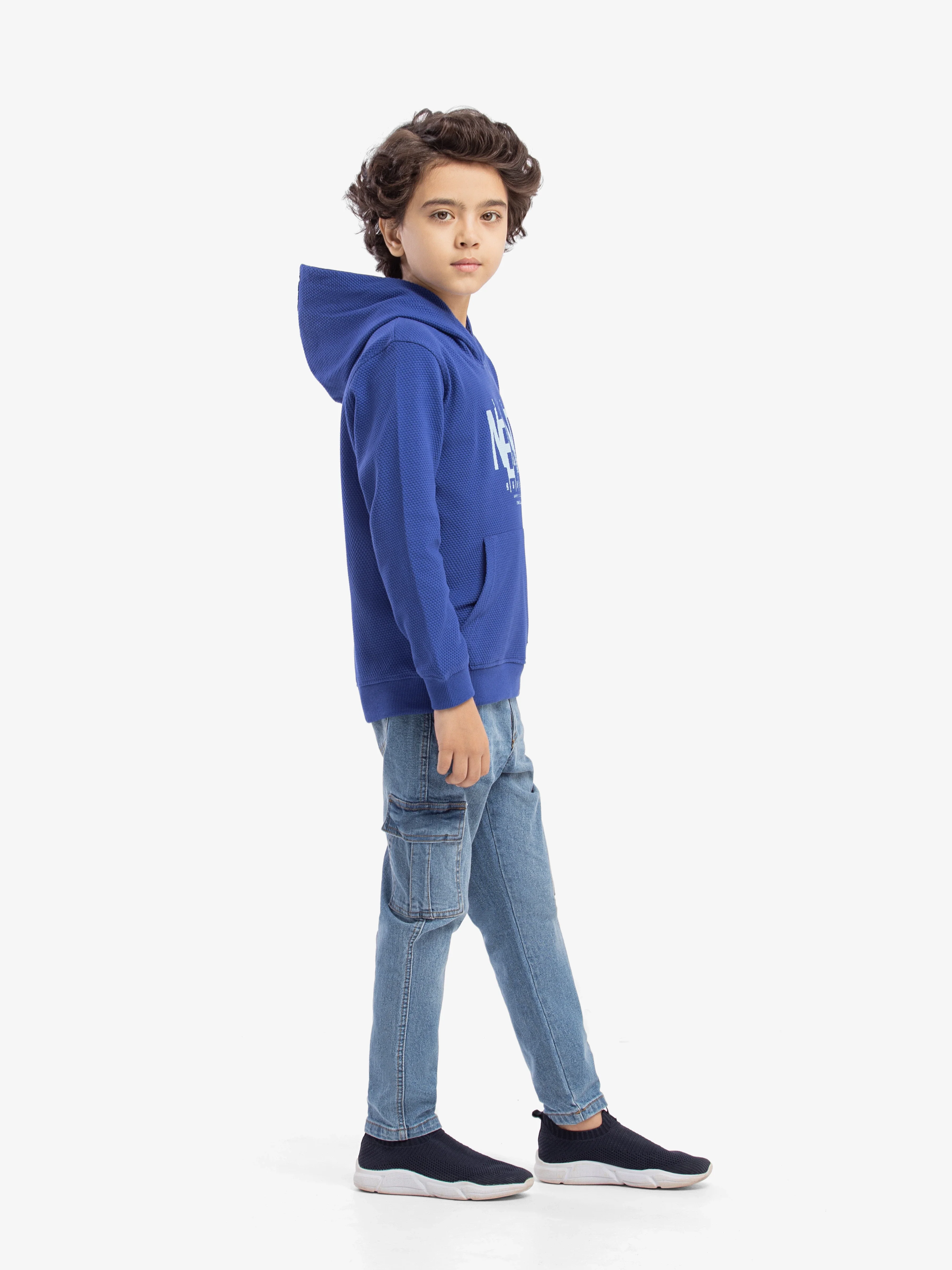 Boy's Electric Blue Hoodie - EBTH5-025 - Image 4