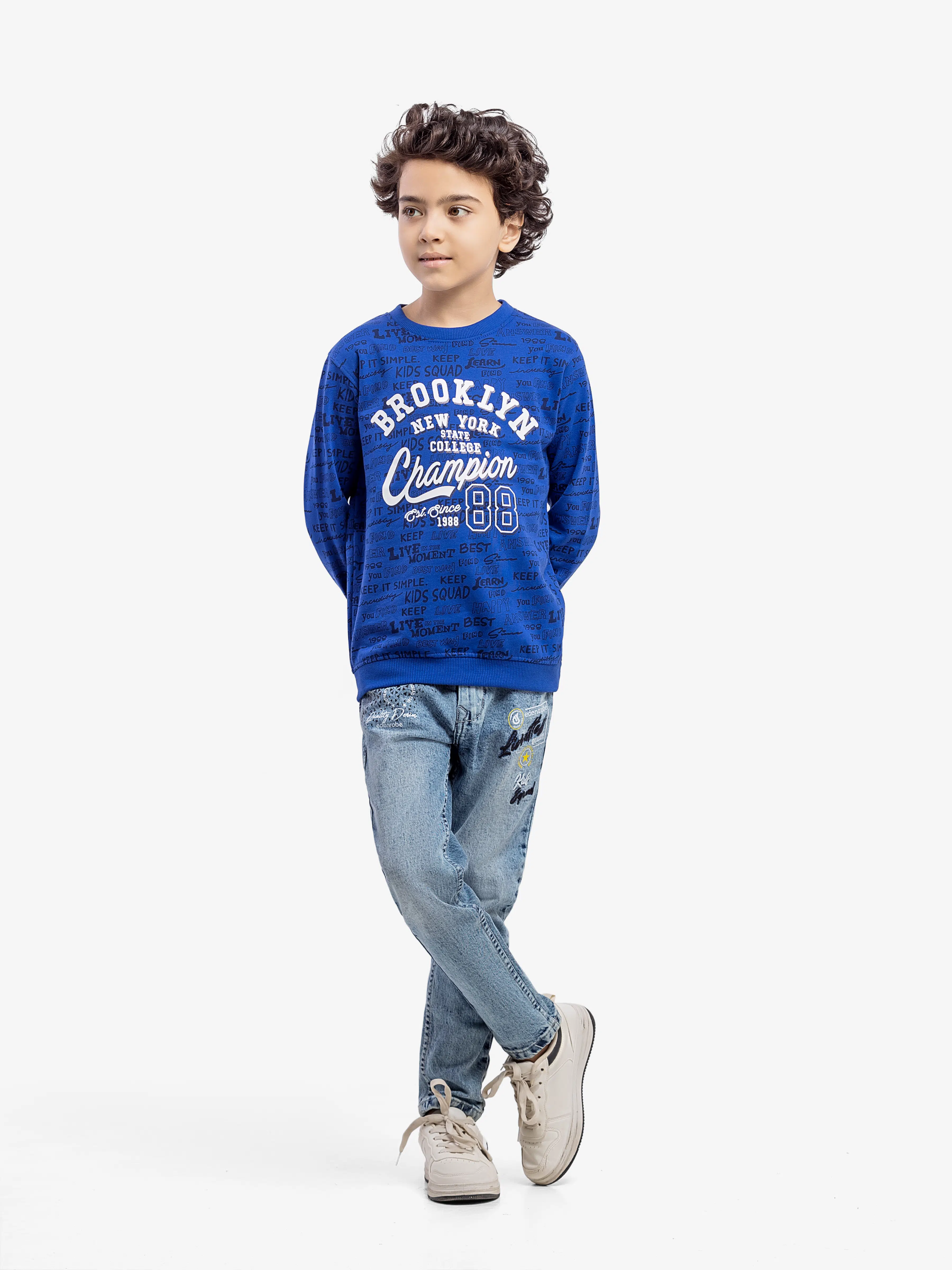 Boy's Electric Blue Sweatshirt - EBTSS5-021 - Image 3