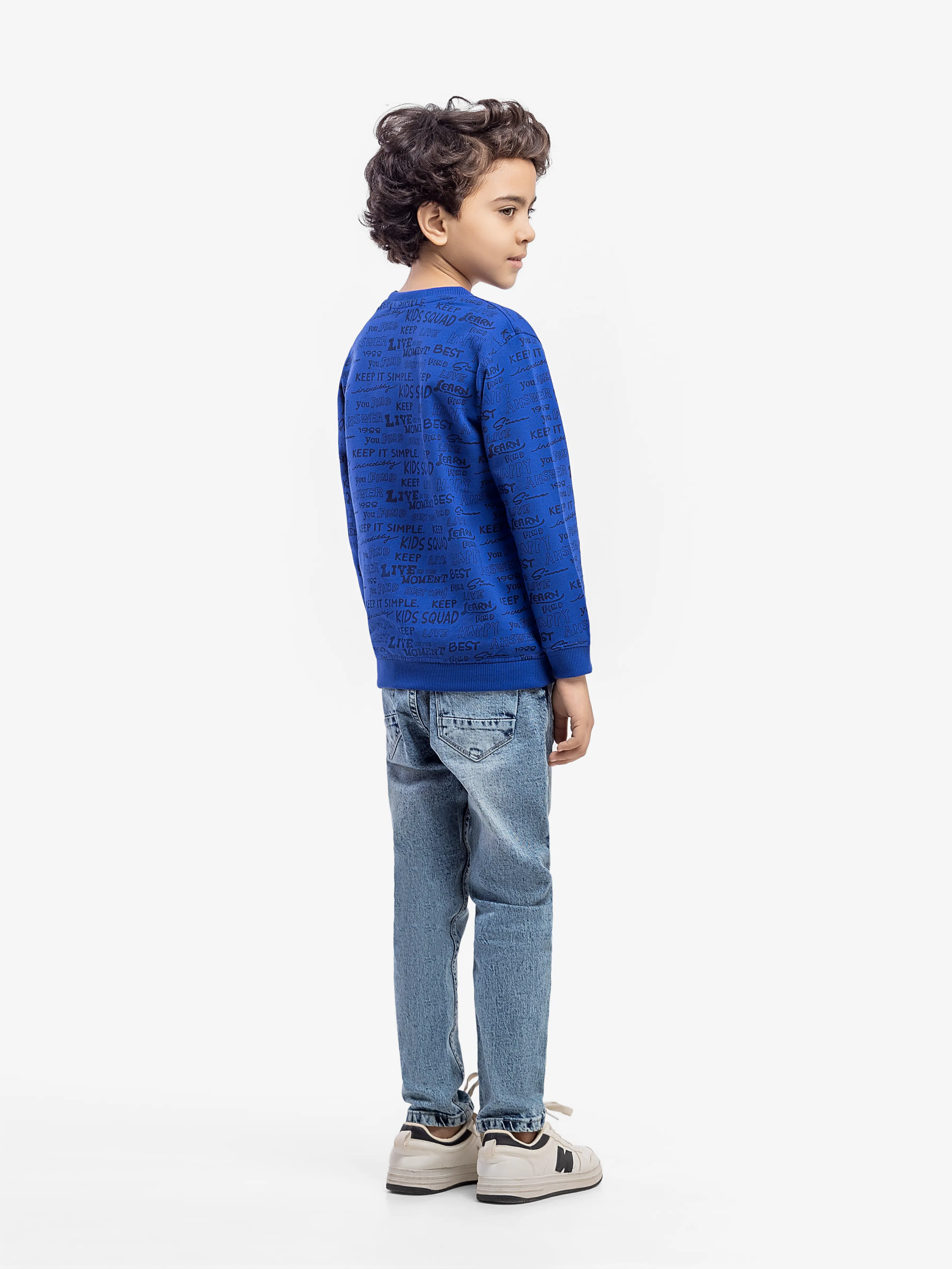 Boy's Electric Blue Sweatshirt - EBTSS5-021 - Image 5