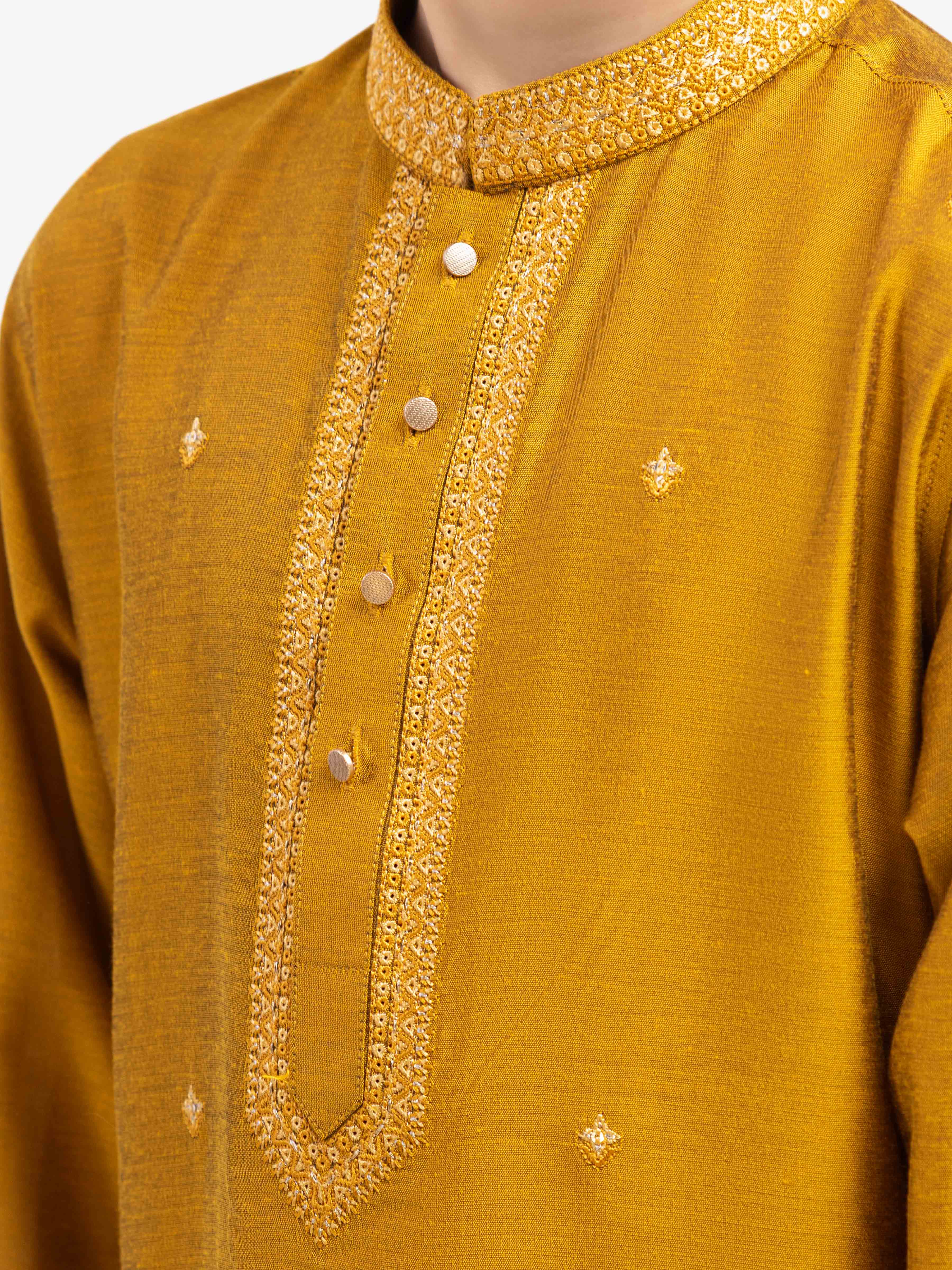 Boy's Golden Kurta - EBTKC5-026 - Image 3