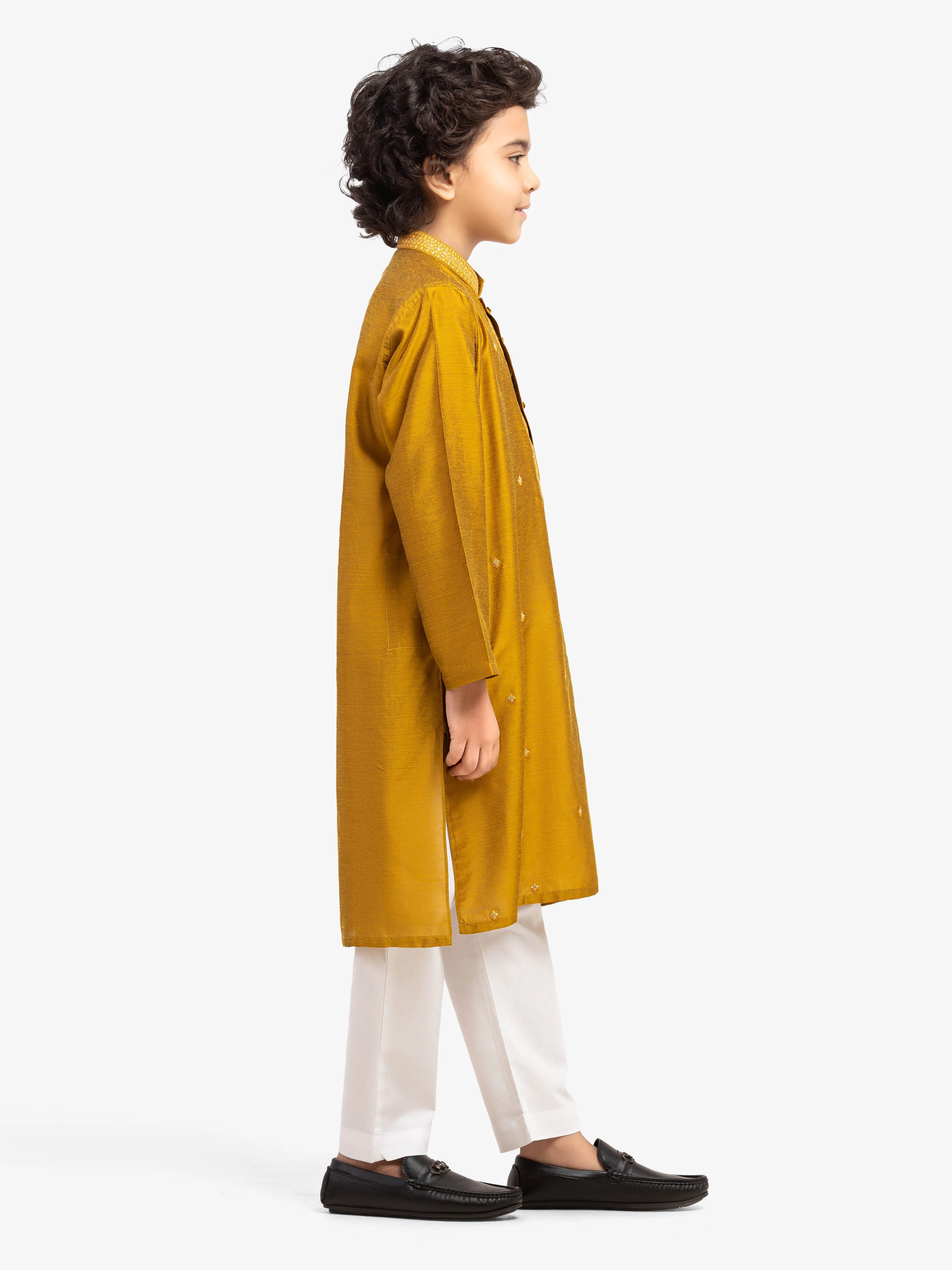 Boy's Golden Kurta - EBTKC5-026 - Image 4