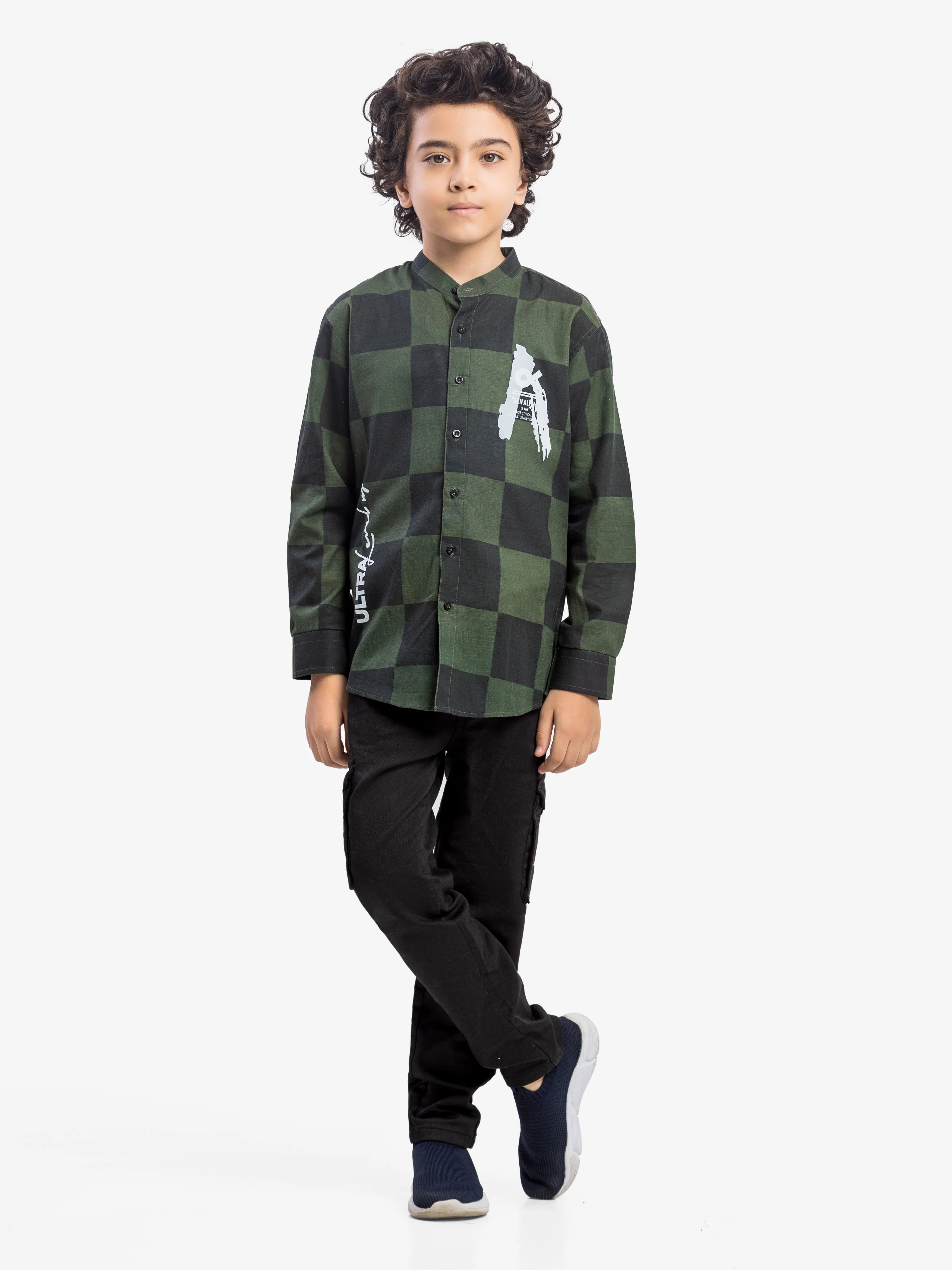 Boy's Green & Black Shirt & Tank Top- EBTS5-27582-2P - Image 2