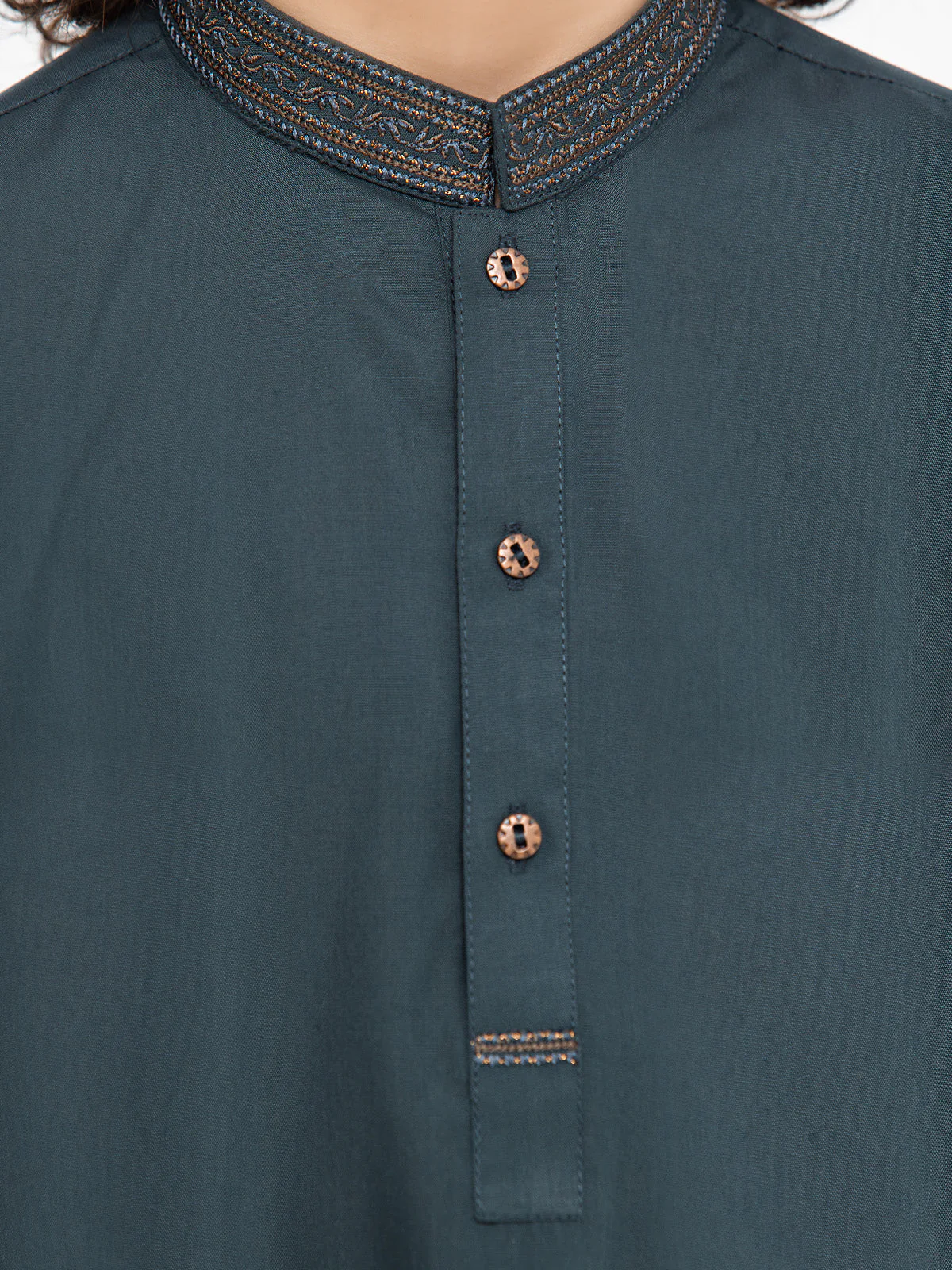Boy's Green Kurta Shalwar - EBTKS24-3949 - Image 3