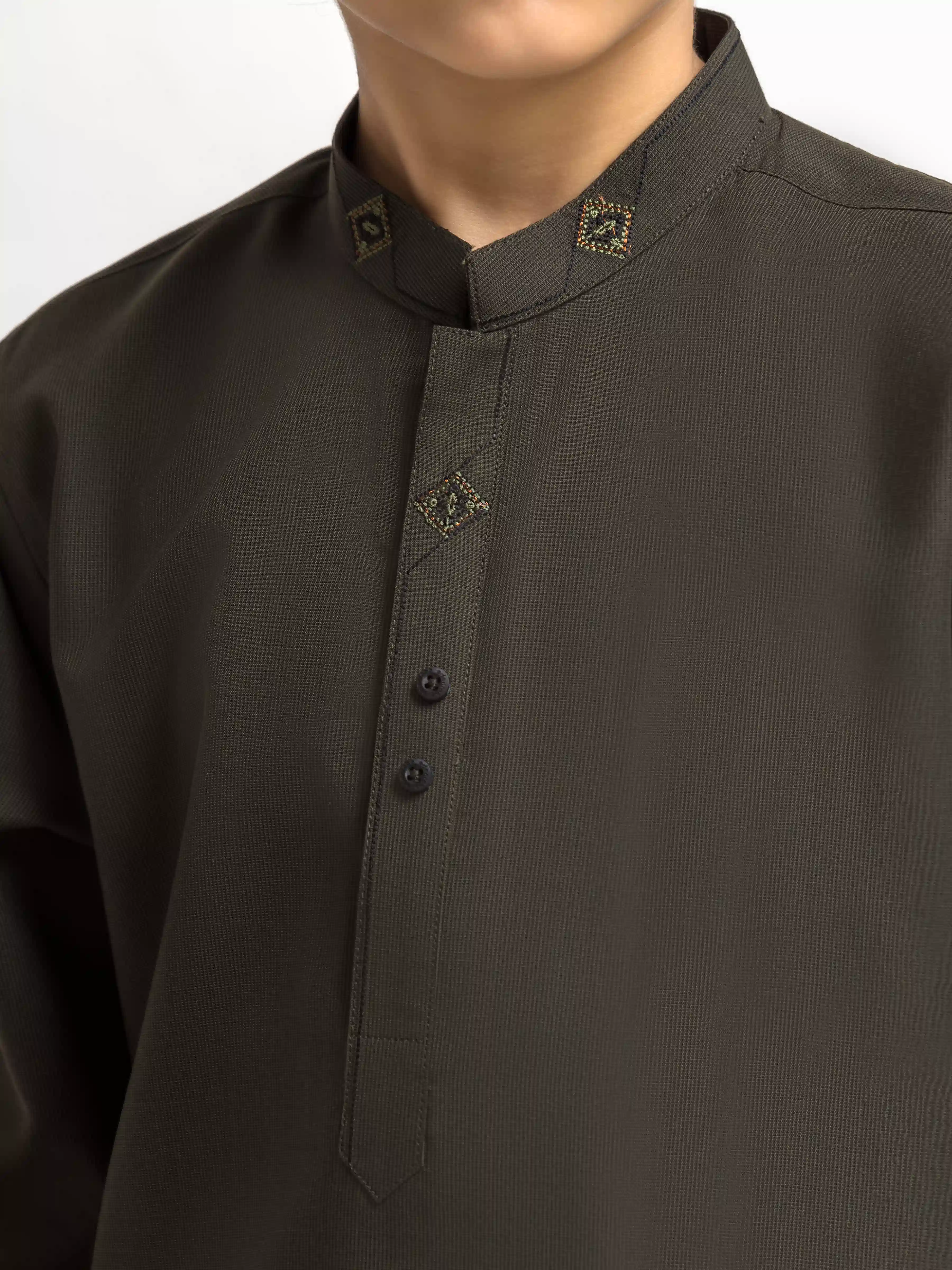 Boy's Green Kurta Shalwar - EBTKS6-4099 - Image 3