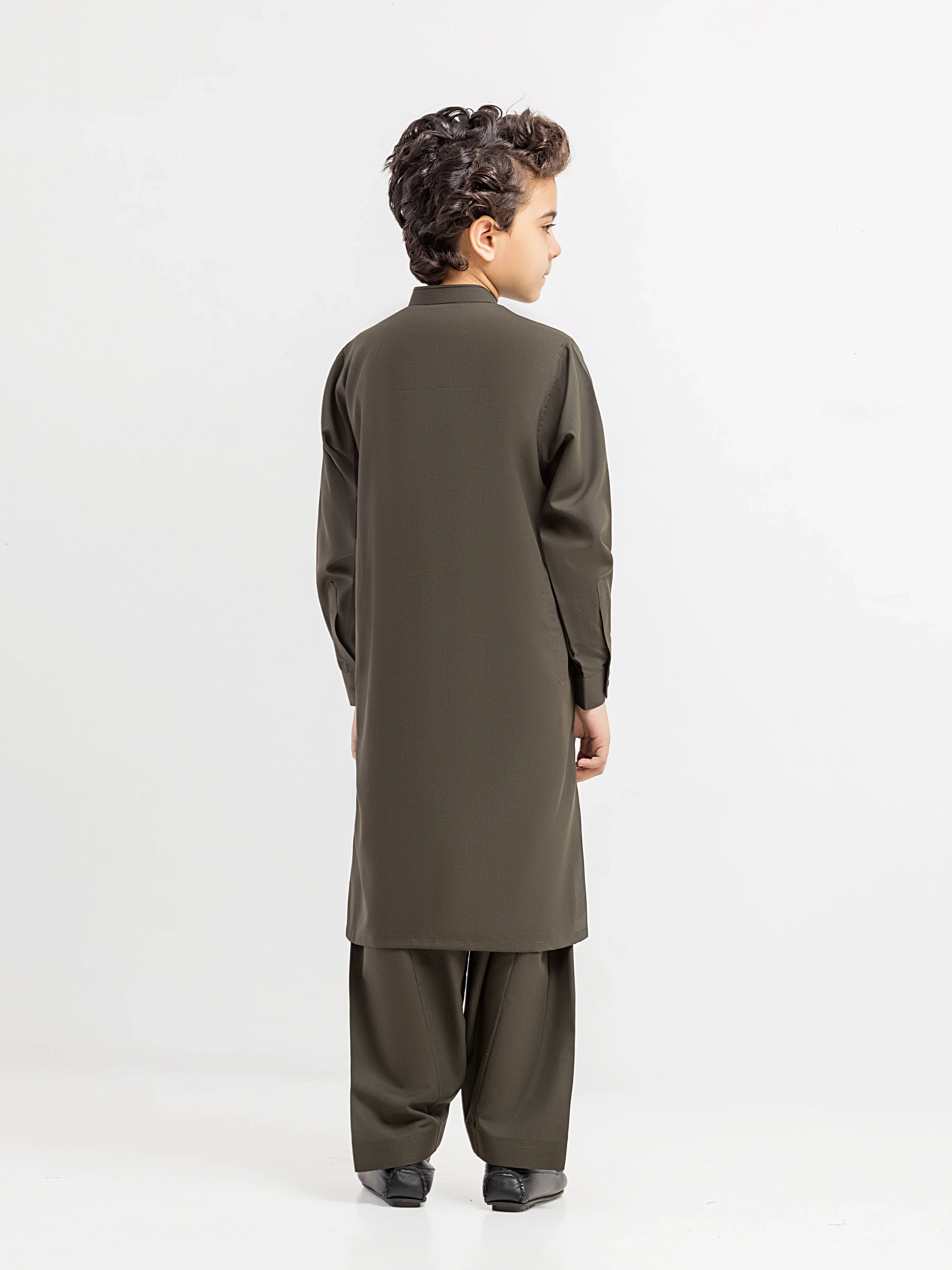 Boy's Green Kurta Shalwar - EBTKS6-4099 - Image 5