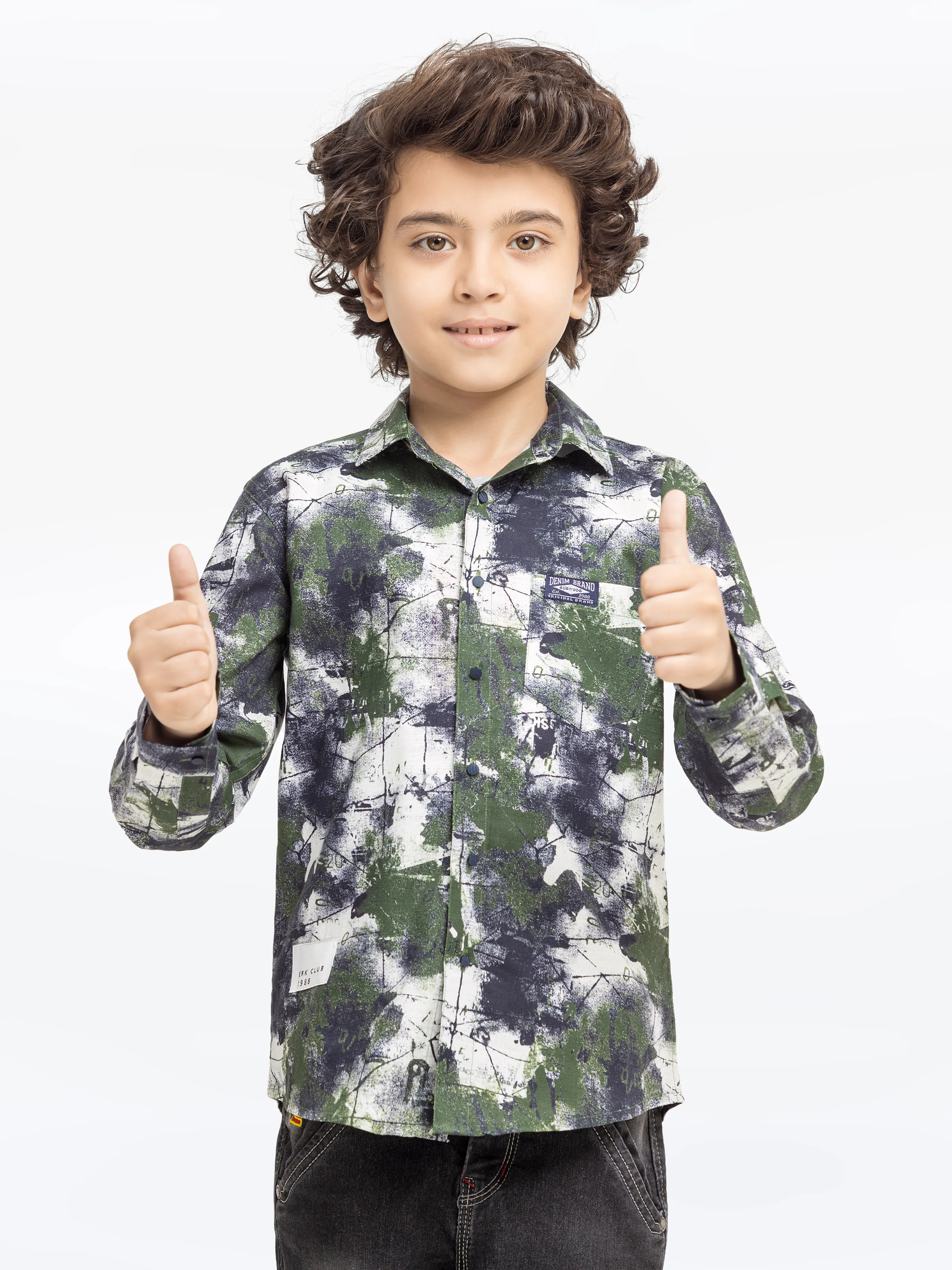 Boy's Green Multi Shirt & Tank Top - EBTS5-27577-2P - Image 3
