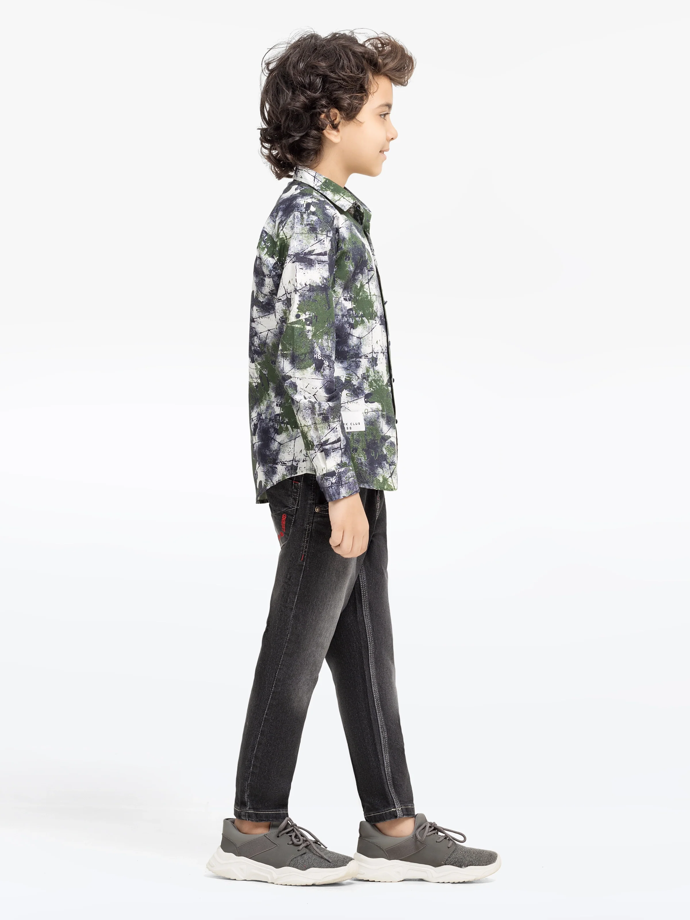 Boy's Green Multi Shirt & Tank Top - EBTS5-27577-2P - Image 5
