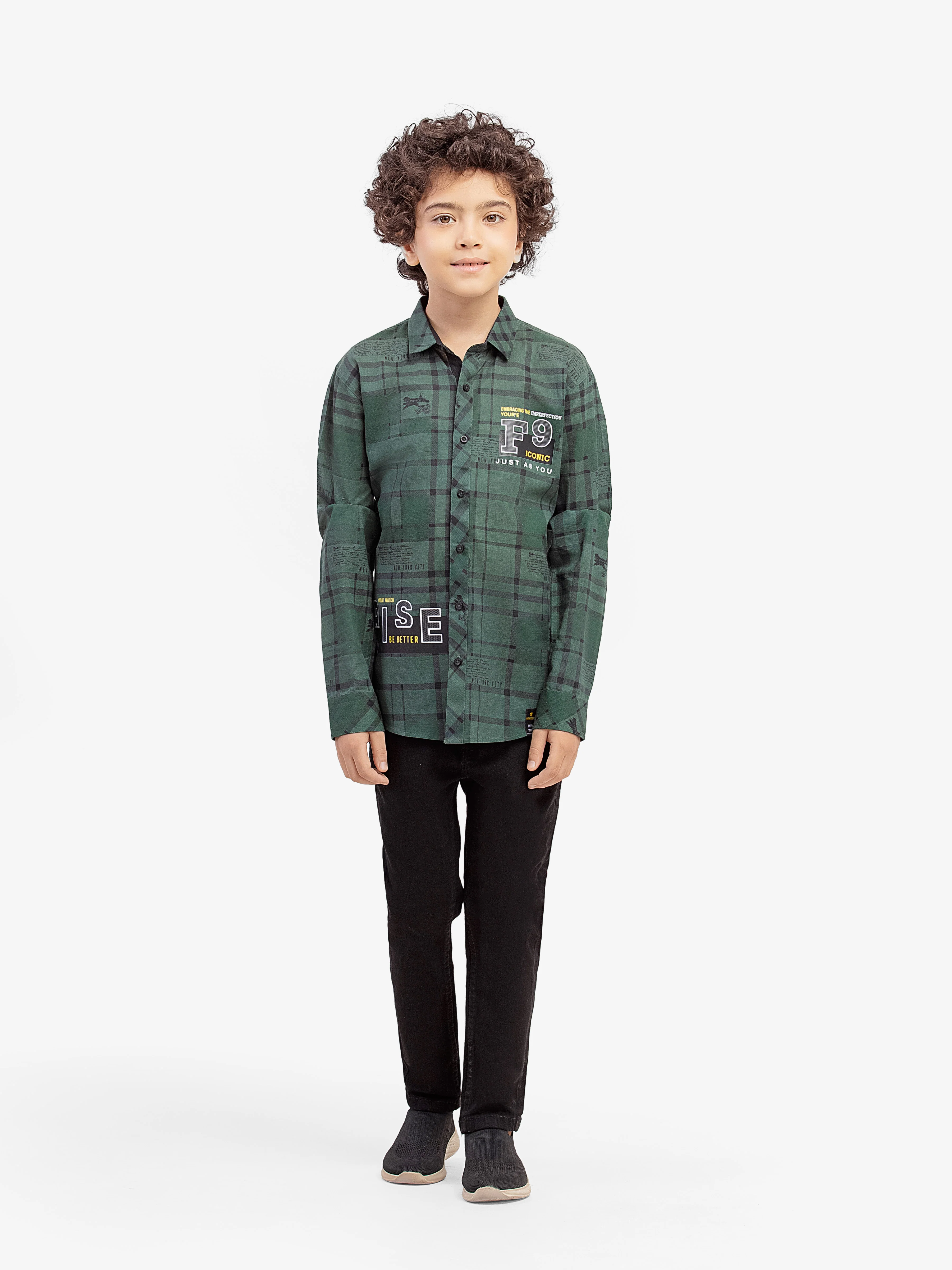 Boy's Green Shirt - EBTS5-27629 - Image 2