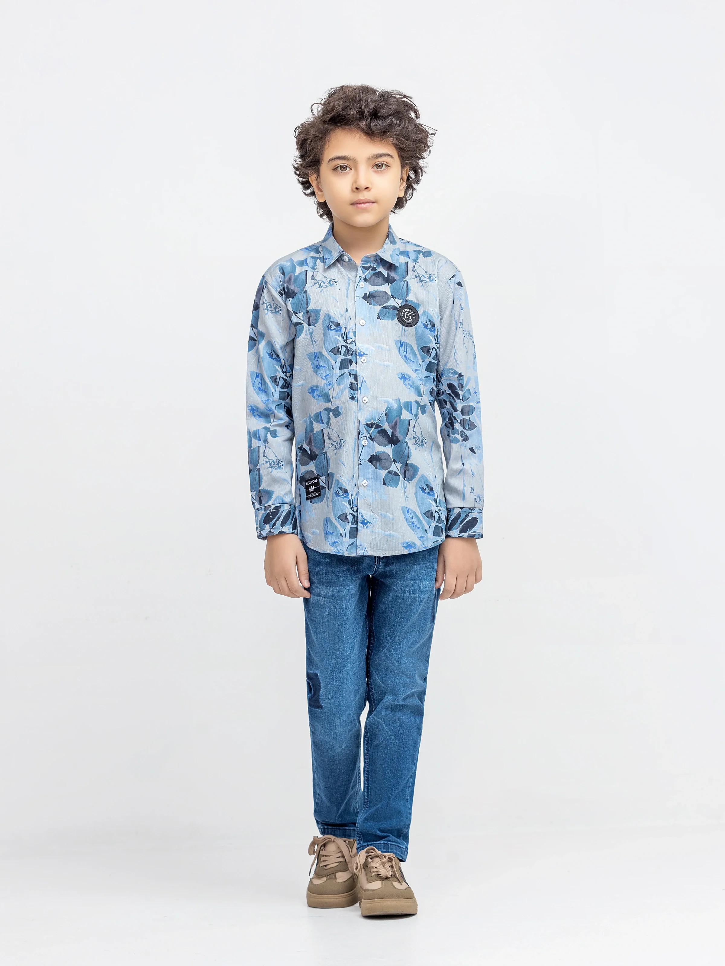 Boy's Grey & Blue Shirt - EBTSF5-27675 - Image 2