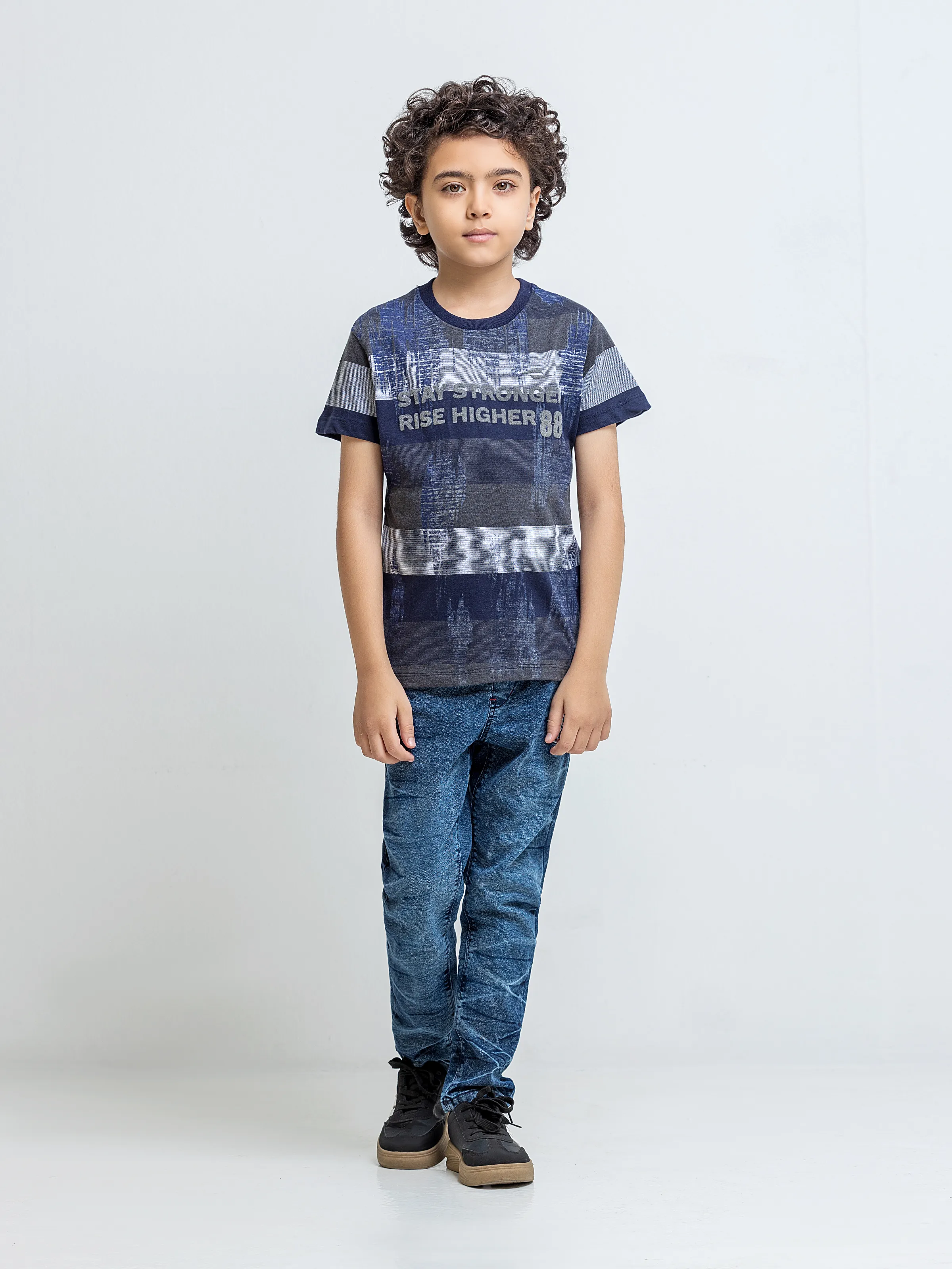 Boy's Grey & Blue T-Shirt - EBTTS5-029 - Image 2