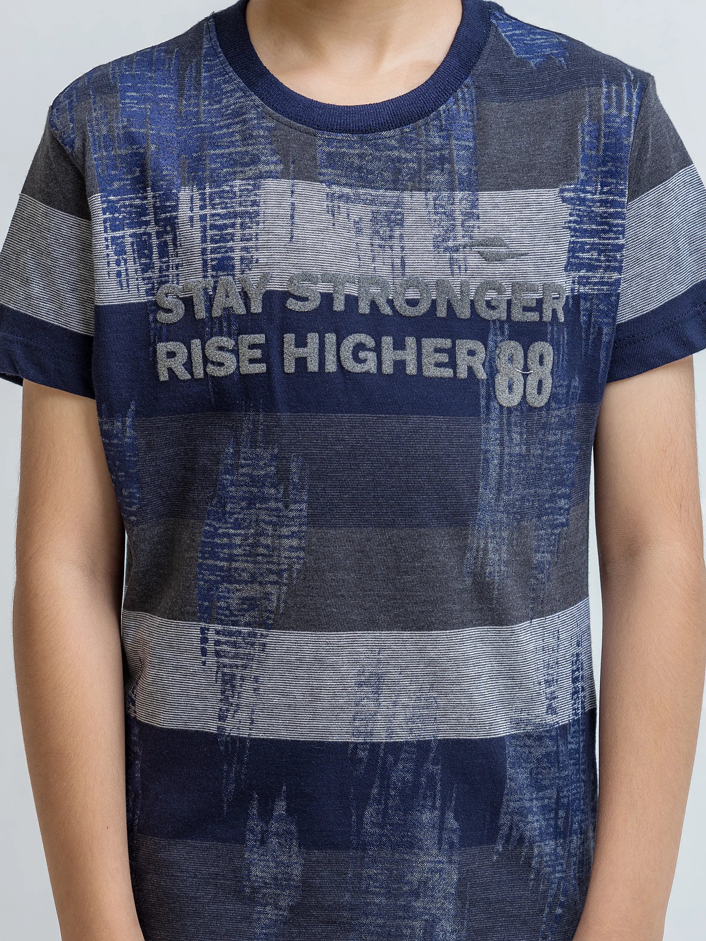 Boy's Grey & Blue T-Shirt - EBTTS5-029 - Image 3