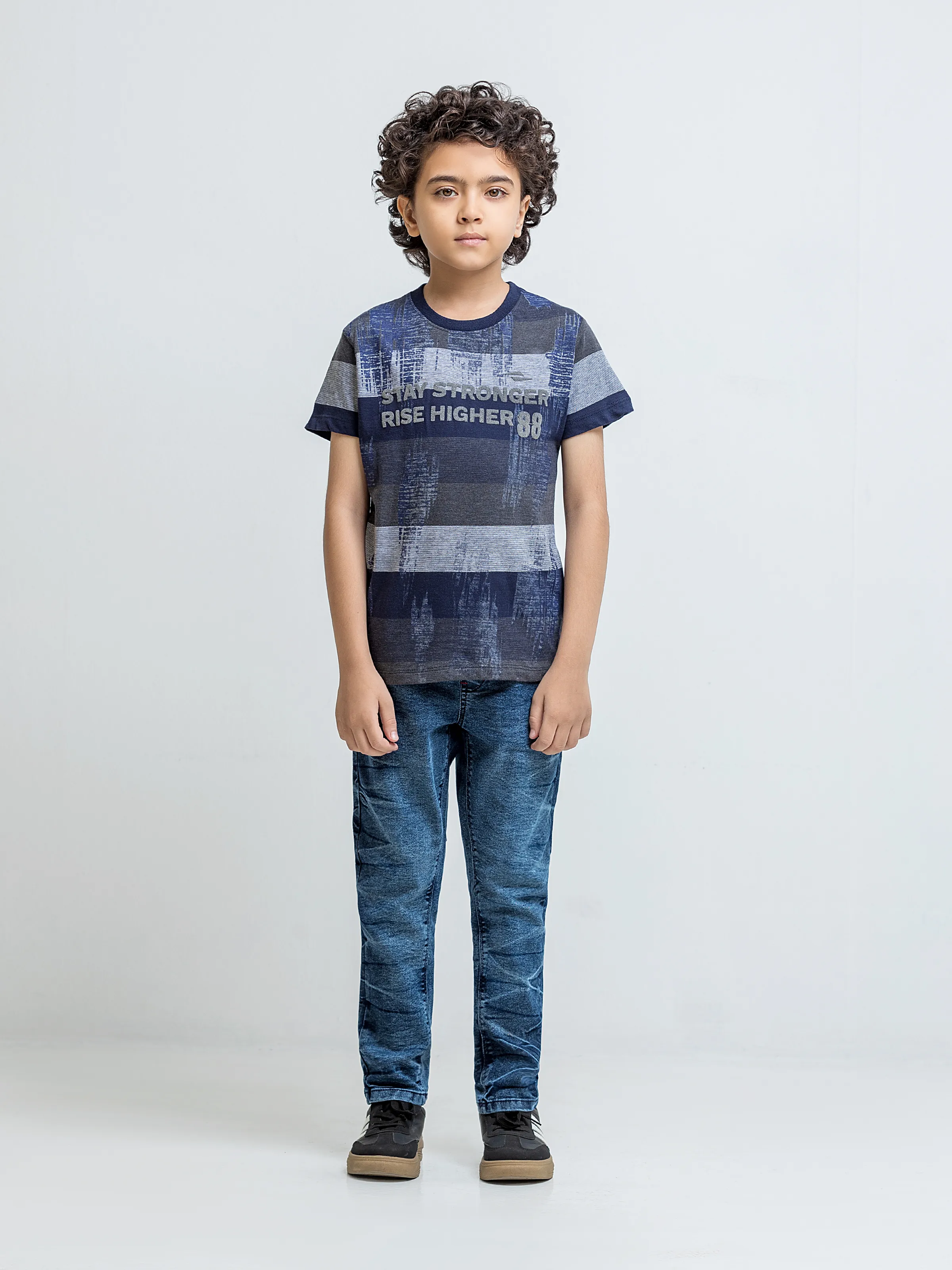 Boy's Grey & Blue T-Shirt - EBTTS5-029 - Image 4